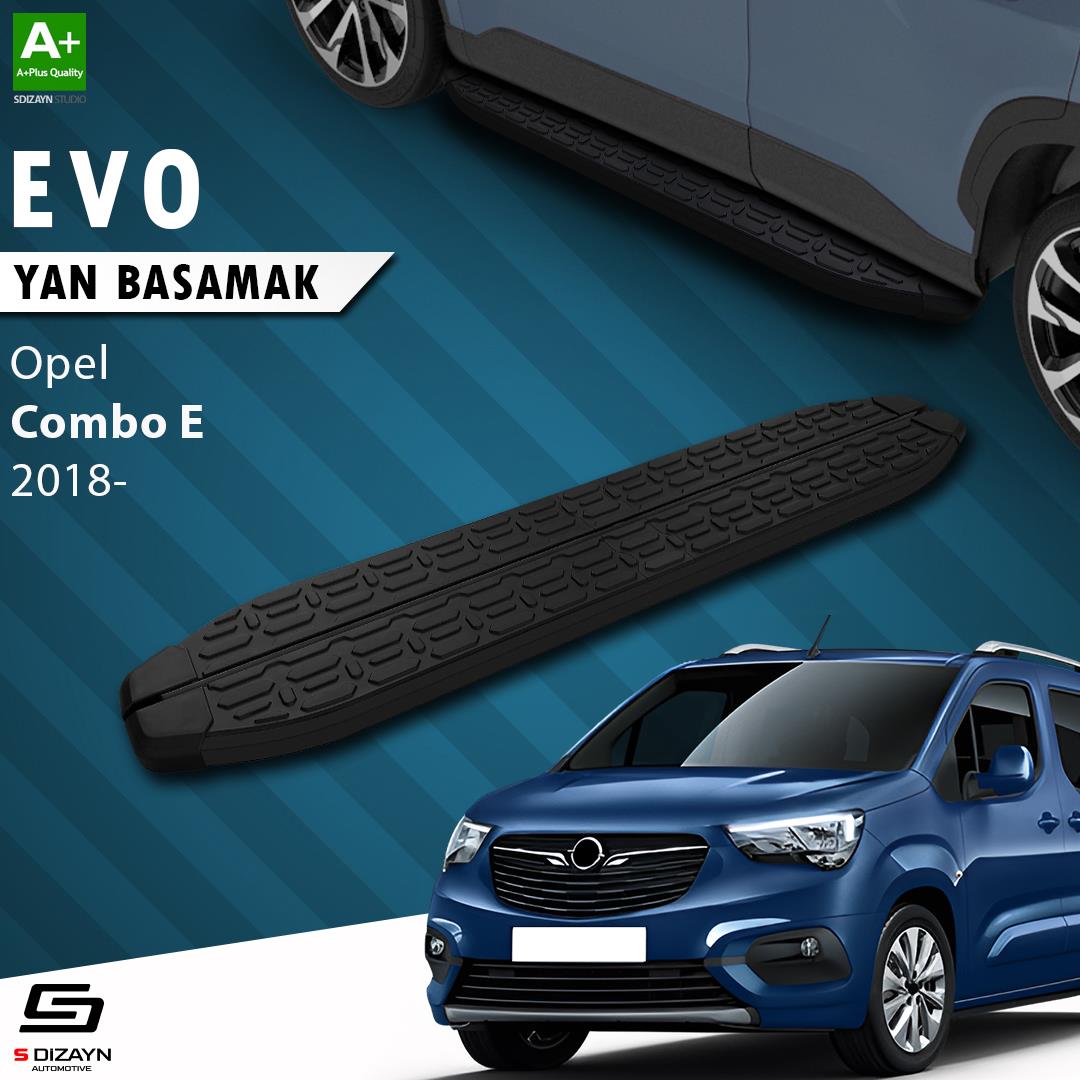 Opel Combo E Uzun Şase Evo Siyah Yan Basamak 213 Cm 2018 Üzeri A+ Kalite