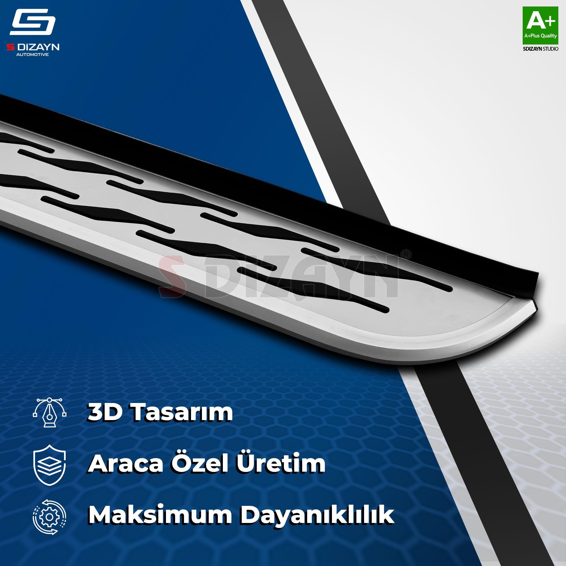 S-Dizayn Opel Grandland 2 Elektrikli OEM Still Pro V2 Aluminyum Yan Basamak 193 Cm 2024 Üzeri A+ Kalite