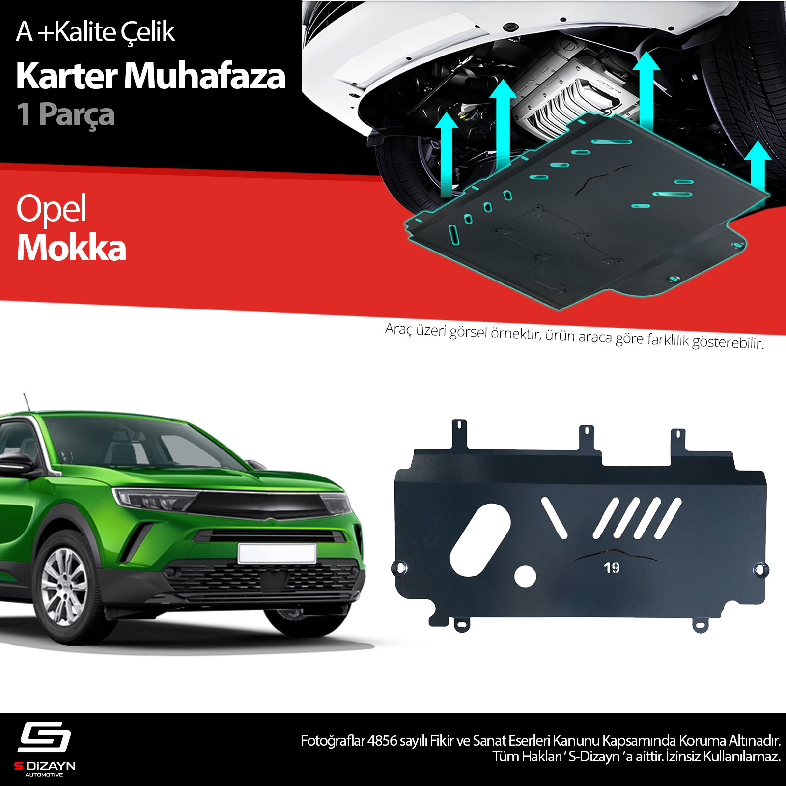 S-Dizayn Opel Mokka Çelik Karter Muhafaza Koruma 2020 Üzeri A+ Kalite