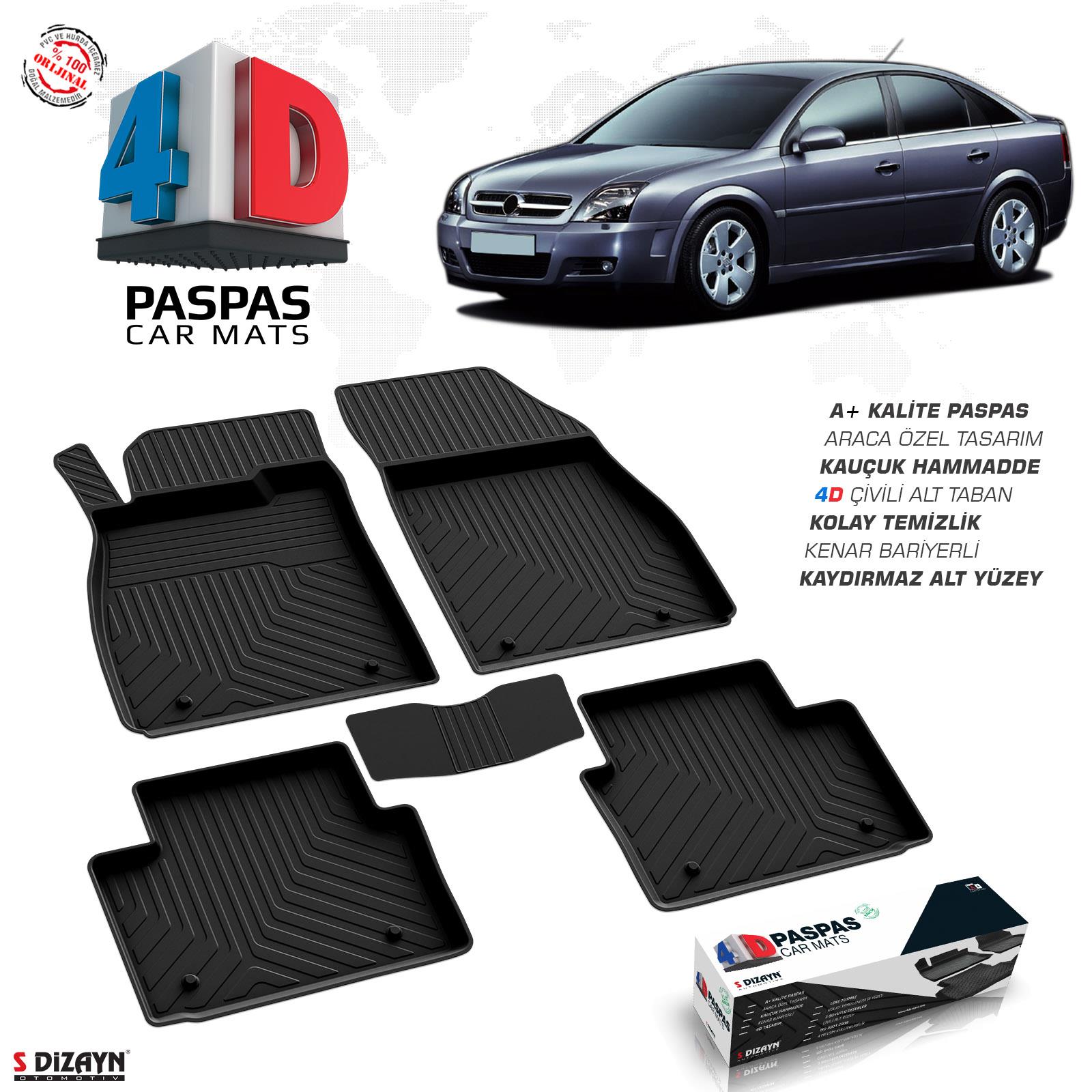S-Dizayn Opel Vectra C 4D Havuzlu Paspas 2002-2008 A+Kalite
