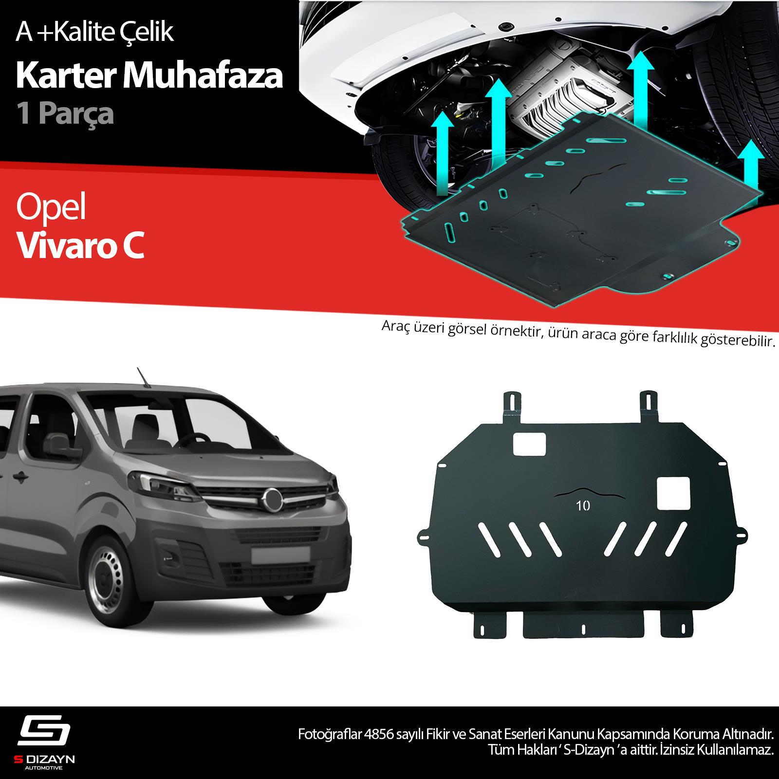 S-Dizayn Opel Vivaro 2.0 Çelik Karter Muhafaza Koruma 2019 Üzeri A+ Kalite