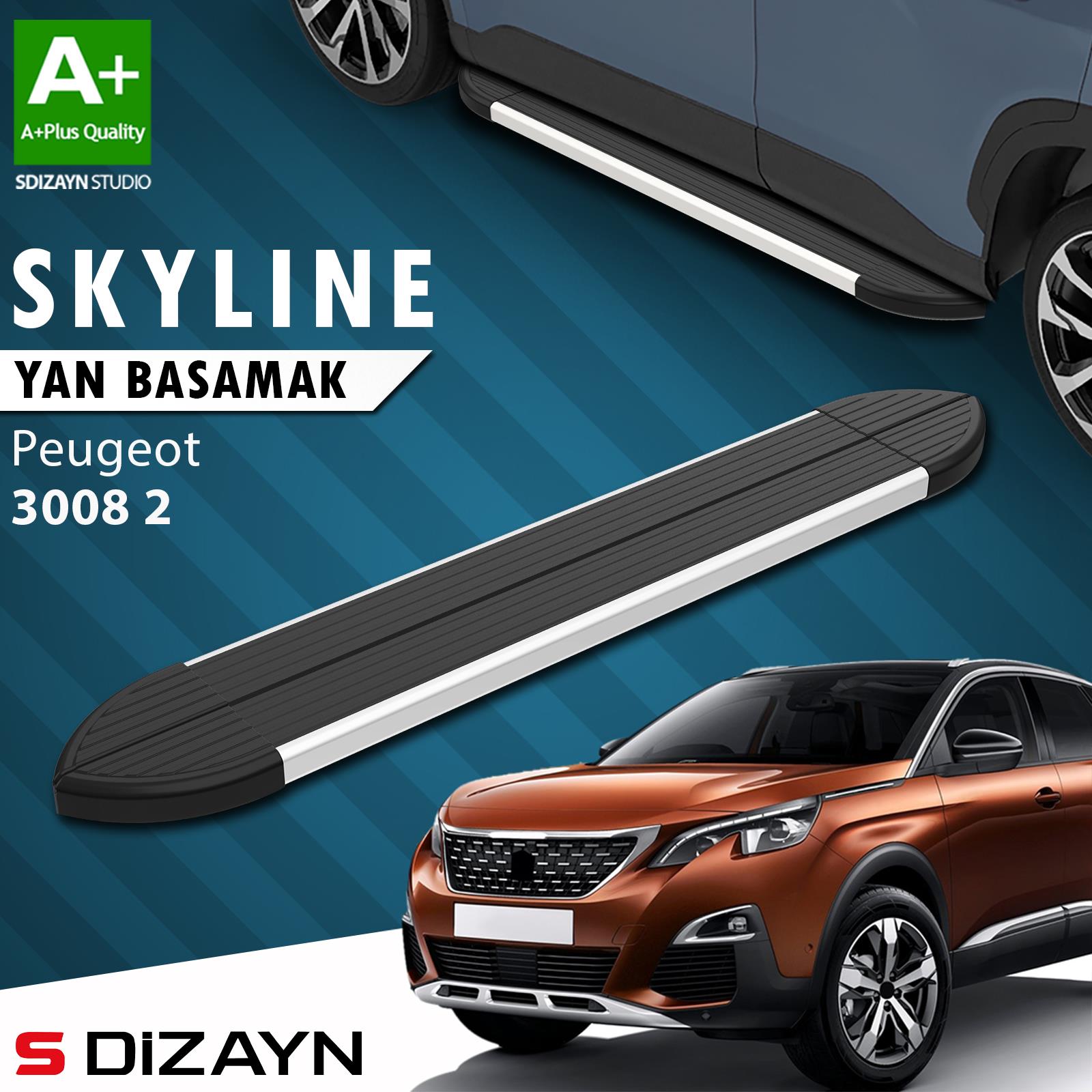 Peugeot 3008 2 Skyline Aluminyum Yan Basamak 183 Cm 2016-2023 A+ Kalite