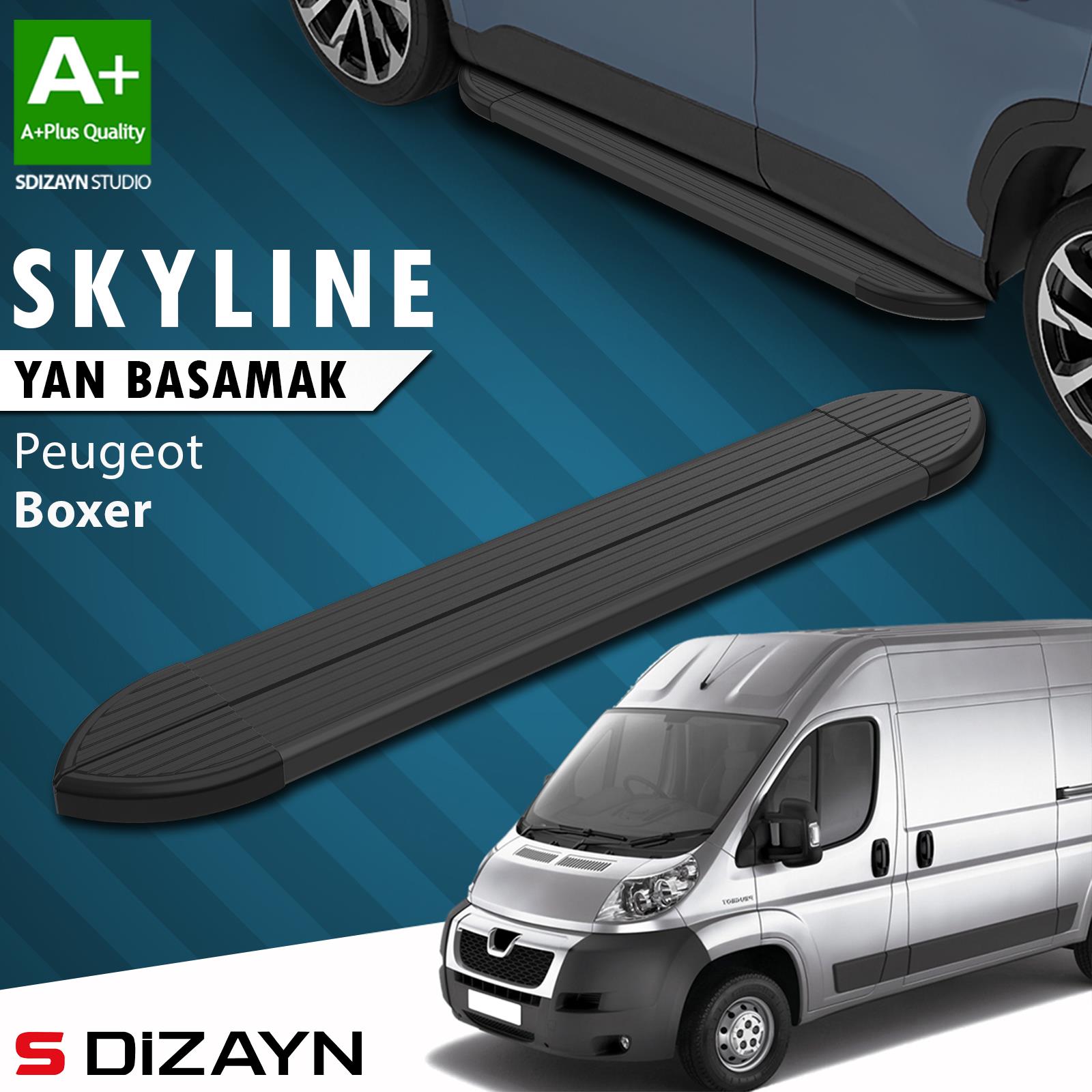 Peugeot Boxer 3 Kısa Şase Skyline Siyah Yan Basamak 203 Cm 2006 Üzeri A+ Kalite