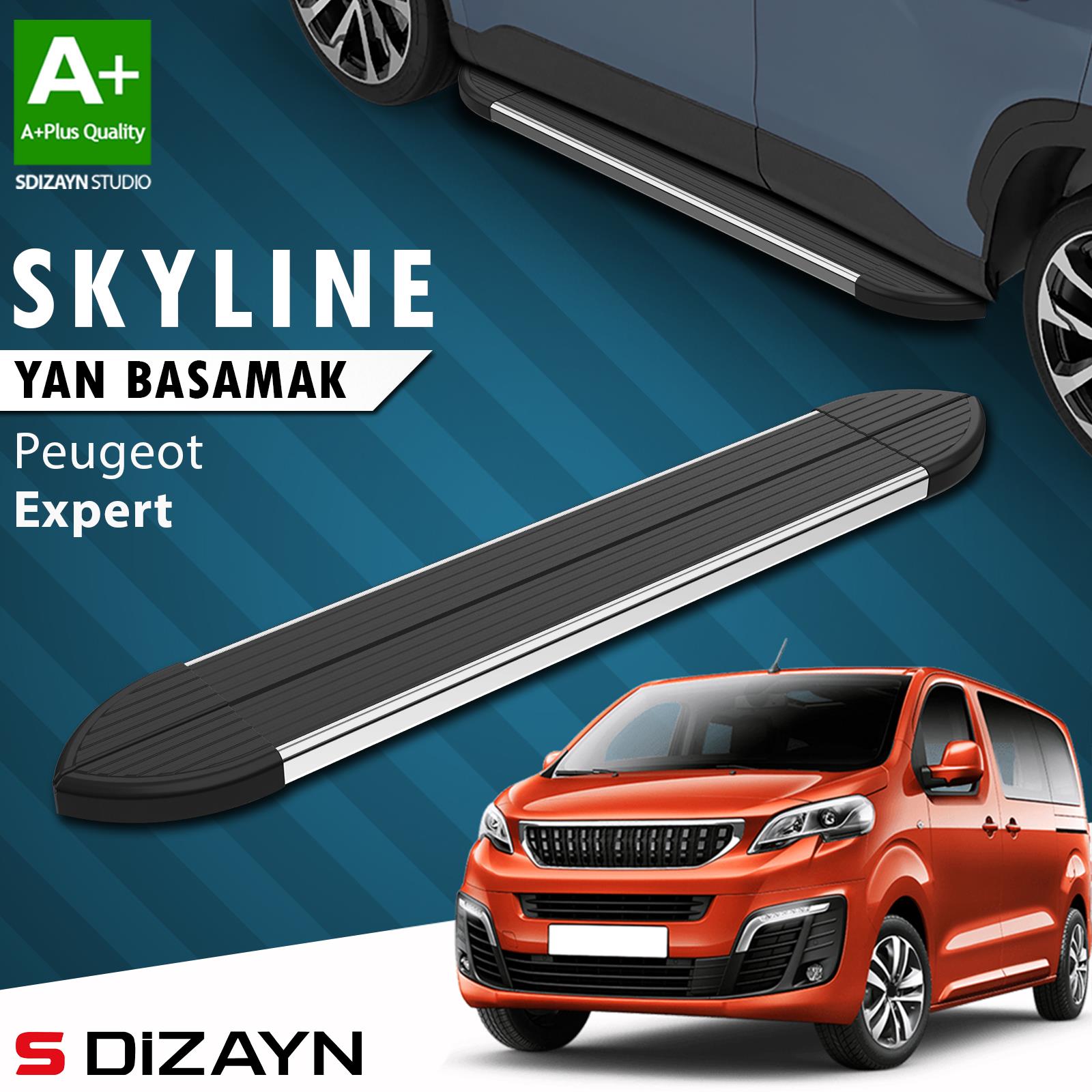 Peugeot Expert 3 Kısa Şase Skyline Krom Yan Basamak 213 Cm 2016 Üzeri A+ Kalite