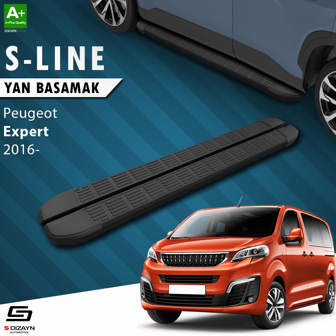 Peugeot Expert 3 Uzun Şase S-Line Siyah Yan Basamak 243 Cm 2016 Üzeri A+ Kalite