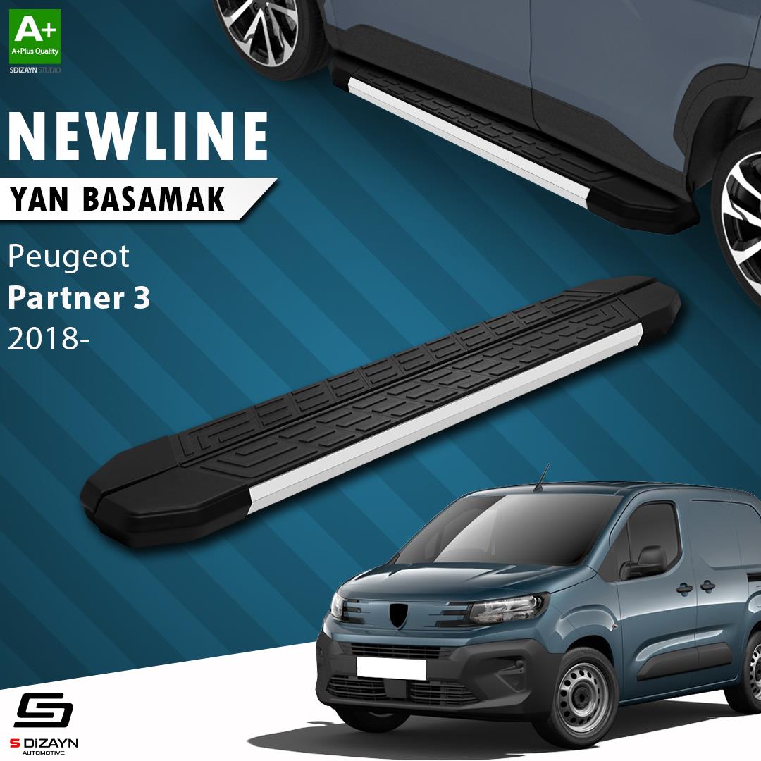 Peugeot Partner 3 Uzun Şase NewLine Aluminyum Yan Basamak 213 Cm 2018 Üzeri A+ Kalite