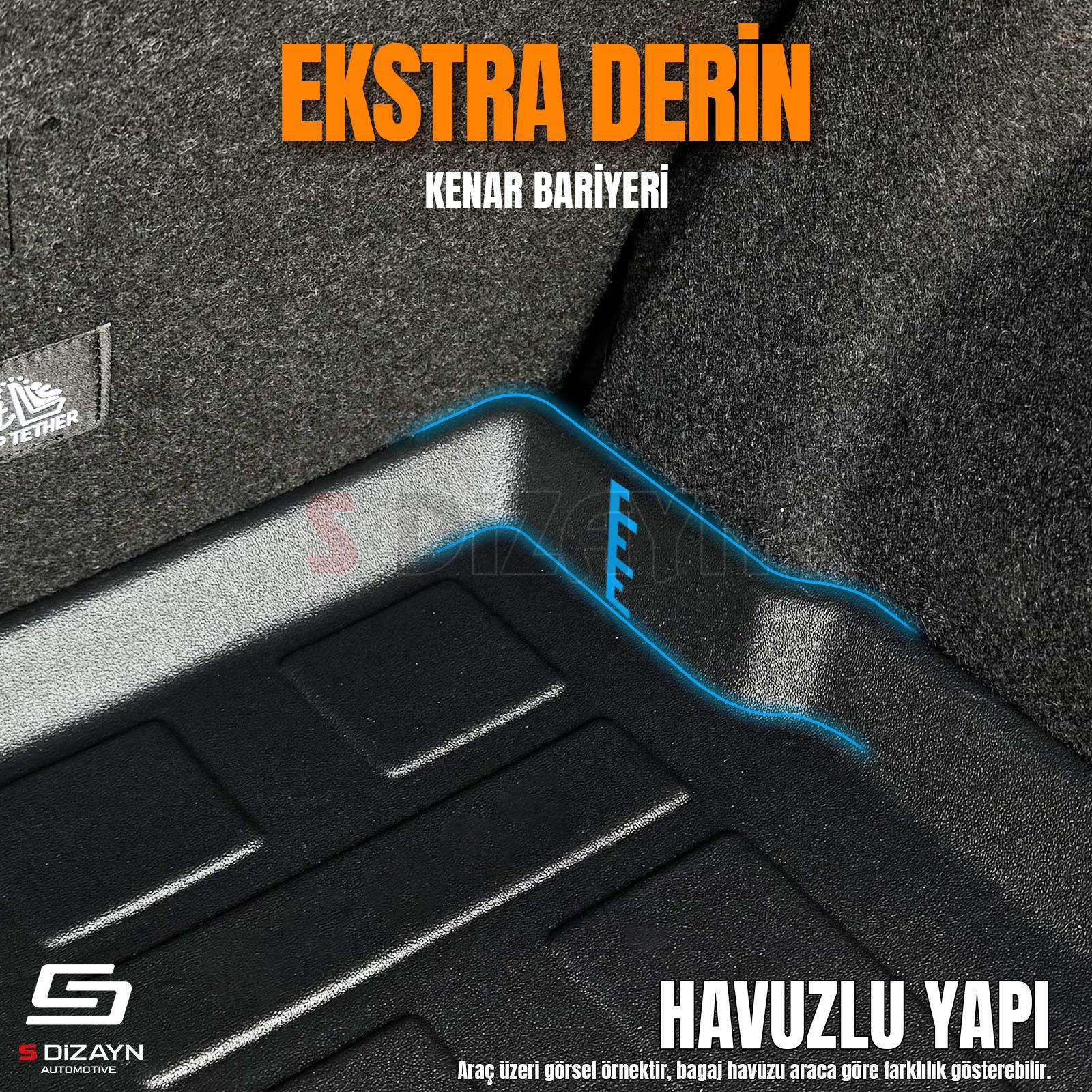 S-Dizayn Peugeot Rifter Seperatörlü 3D Pro Bagaj Havuzu 2019 Üzeri A+ Kalite