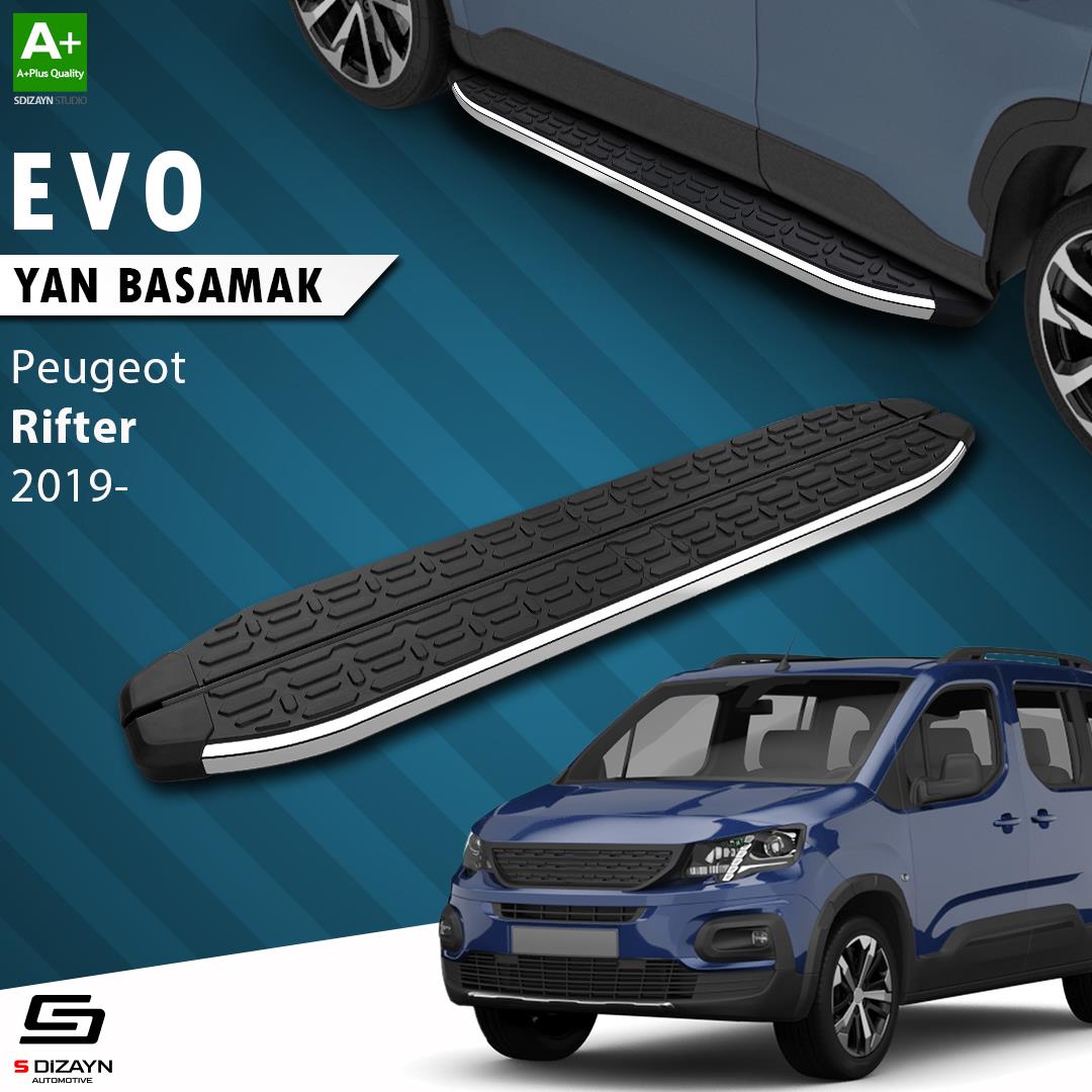 Peugeot Rifter Uzun Şase Evo Krom Yan Basamak 213 Cm 2019 Üzeri A+ Kalite