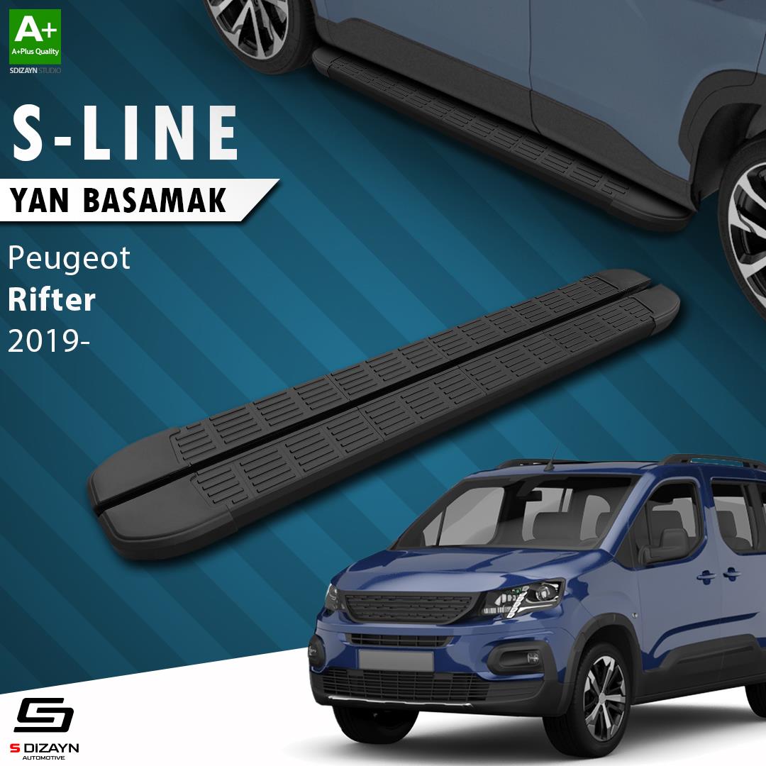 Peugeot Rifter Uzun Şase S-Line Siyah Yan Basamak 213 Cm 2019 Üzeri A+ Kalite