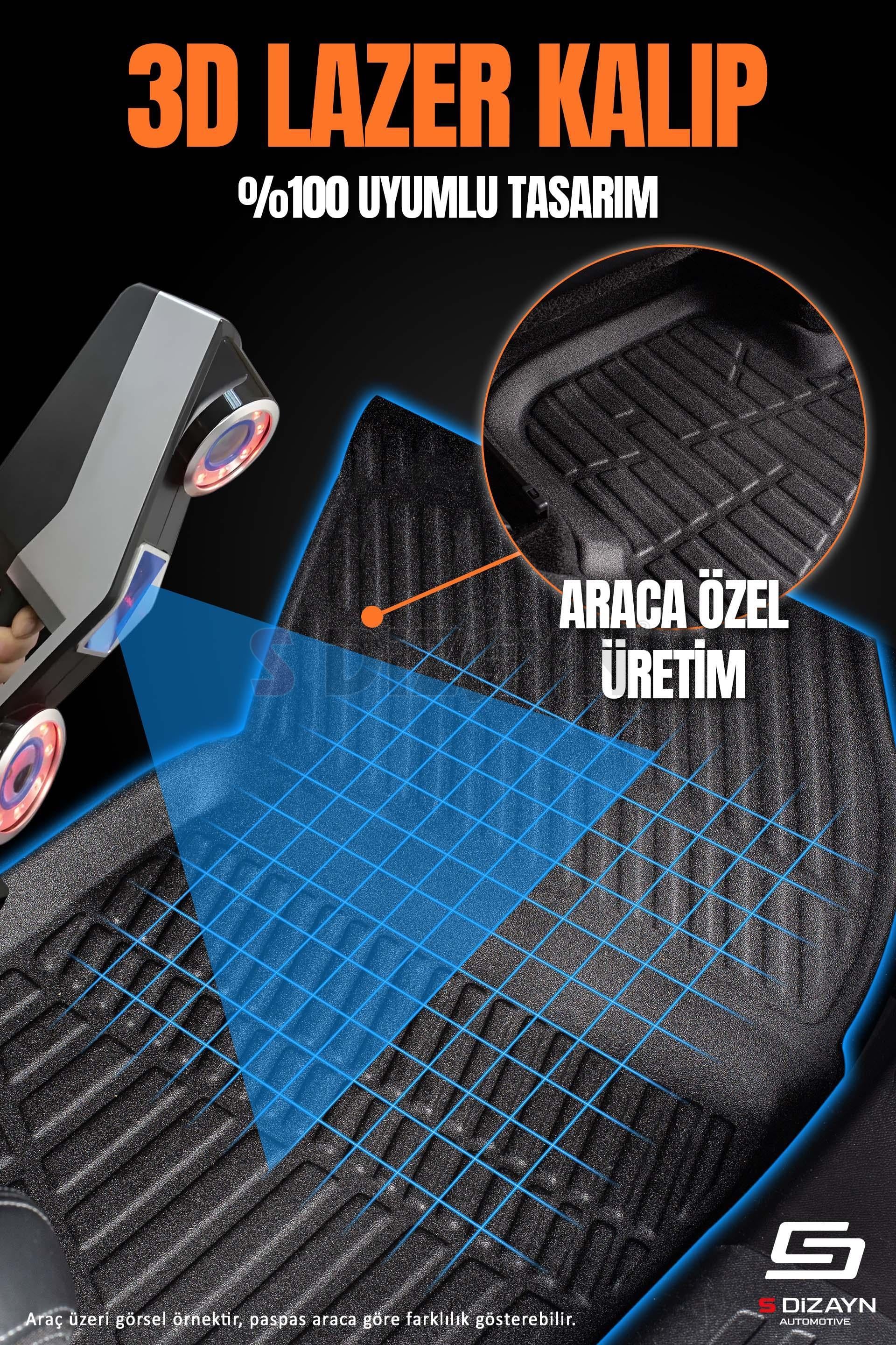 S-Dizayn Renault Clio 5 3D Pro Havuzlu Paspas ve Bagaj Havuzu Seti (2li SET) 2019-2026 A+ Kalite