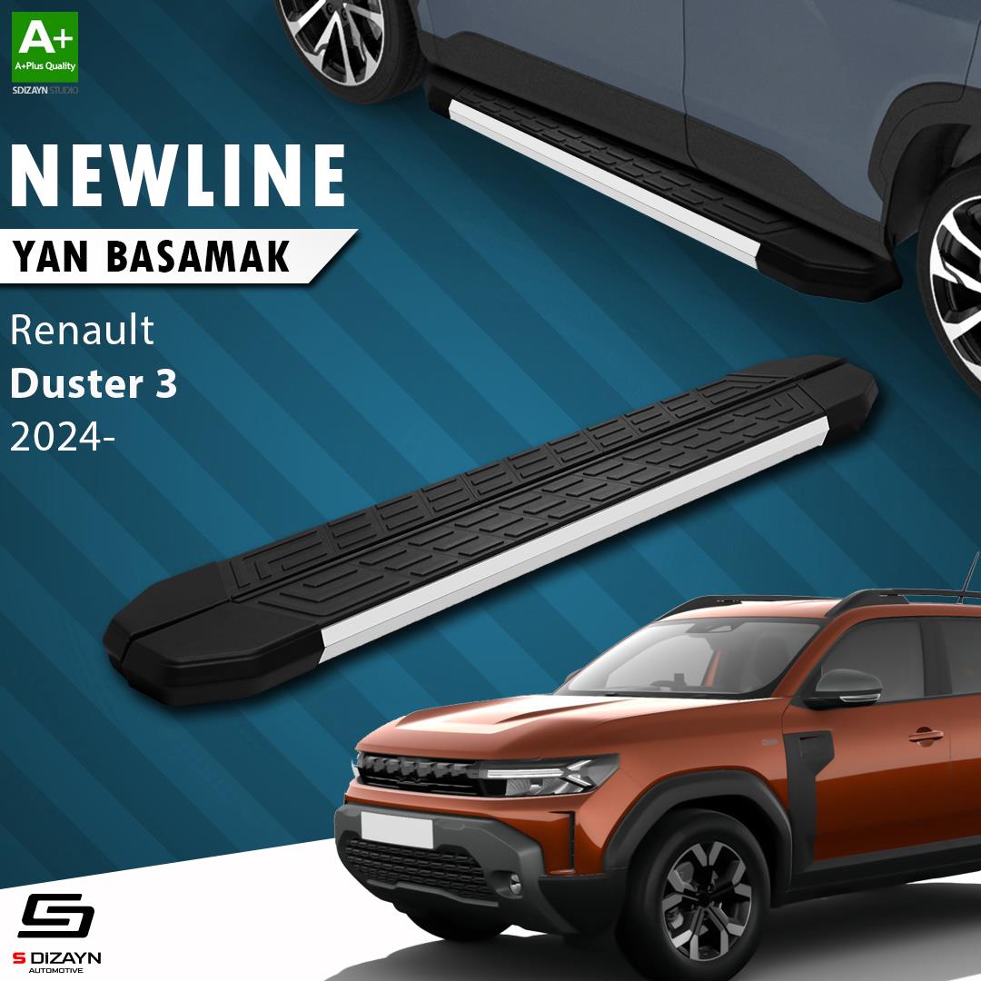 Renault Duster 3 NewLine Aluminyum Yan Basamak 183 Cm 2024 Üzeri A+ Kalite