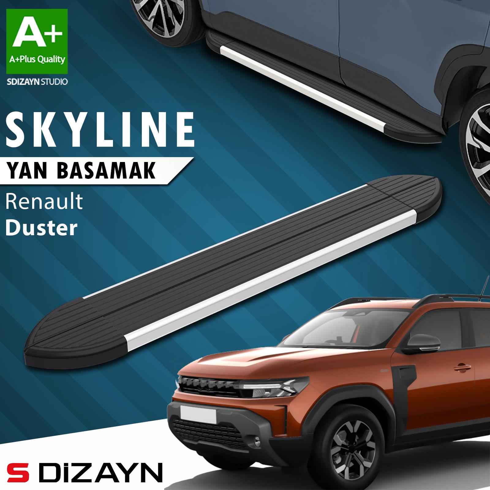 Renault Duster 3 Skyline Aluminyum Yan Basamak 183 Cm 2024 Üzeri A+ Kalite