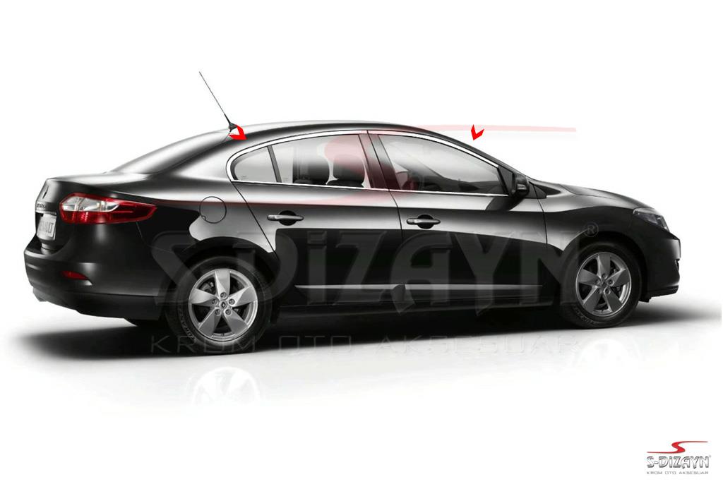S-Dizayn Renault Fluence Krom Cam Üst Çıtası 4 Prç 2010-2016