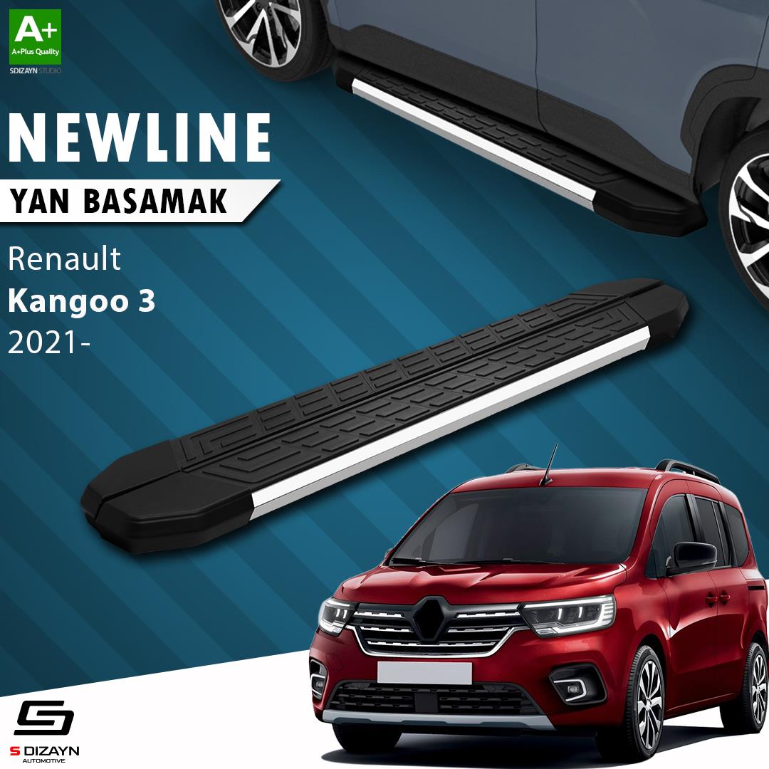 Renault Kangoo 3 Uzun Şase NewLine Krom Yan Basamak 223 Cm 2021 Üzeri A+ Kalite