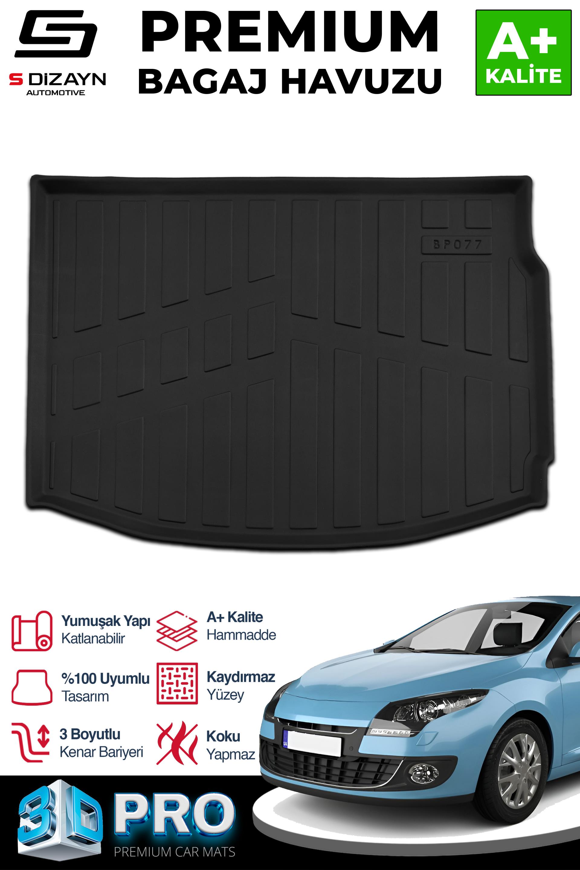 S-Dizayn Renault Megane 3 3D Pro Bagaj Havuzu 2009-2016 A+ Kalite