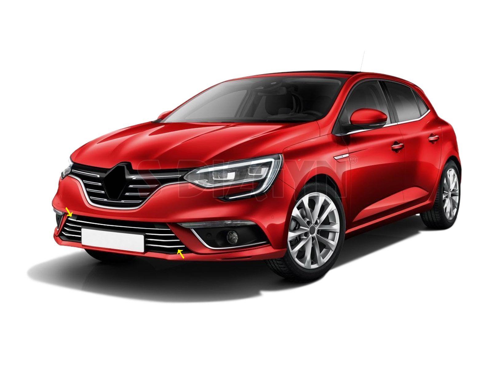 S-Dizayn Renault Megane 4 Krom Ön Tampon Çıtası 7 Prç. 2016-2020