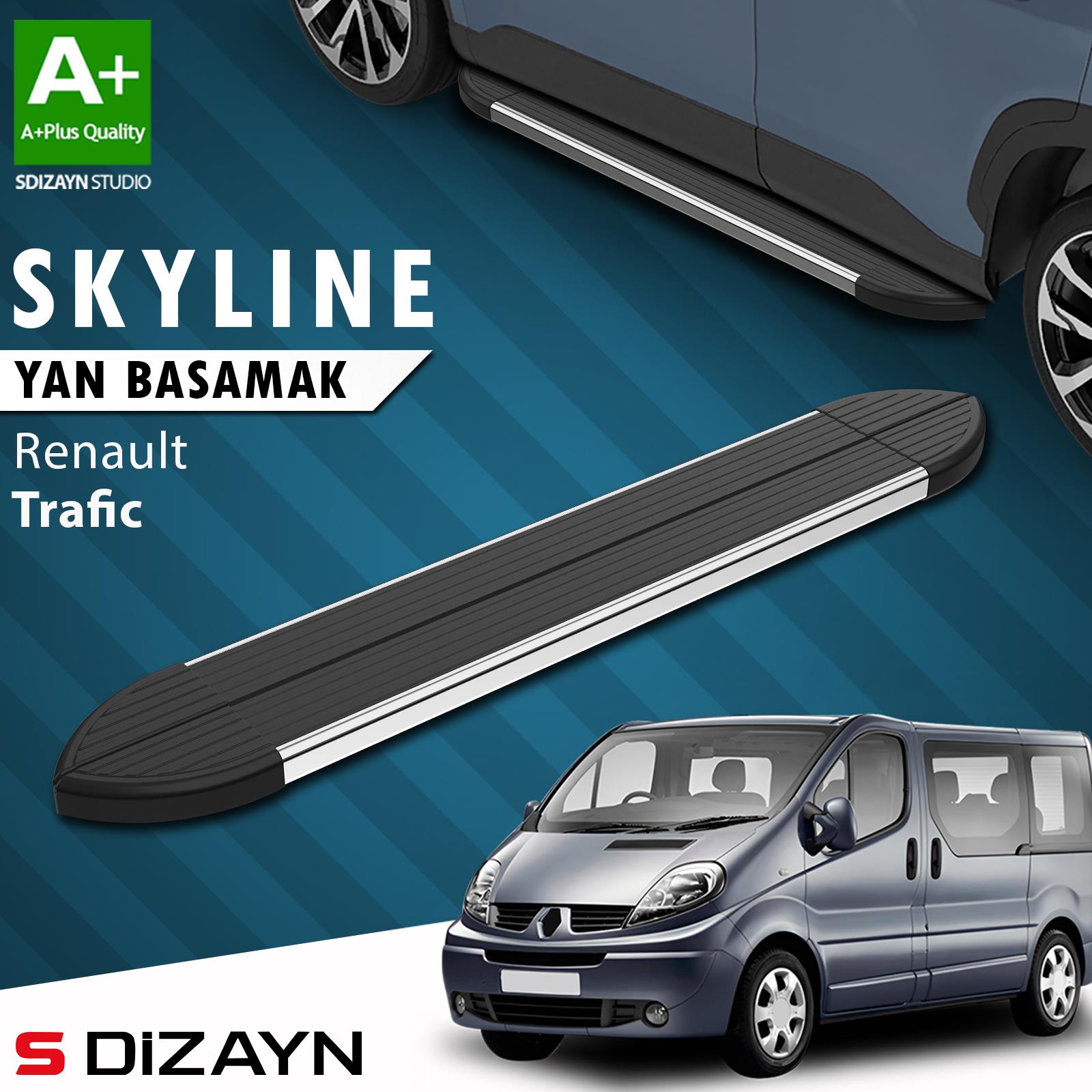 Renault Trafic 2 Kısa Şase Skyline Krom Yan Basamak 223 Cm 2001-2014 A+ Kalite
