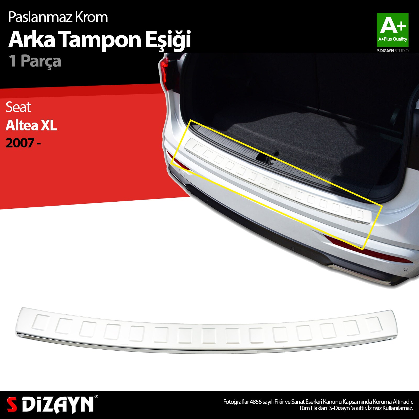 S-Dizayn Seat Altea XL Krom Arka Tampon Eşiği 2007-2015