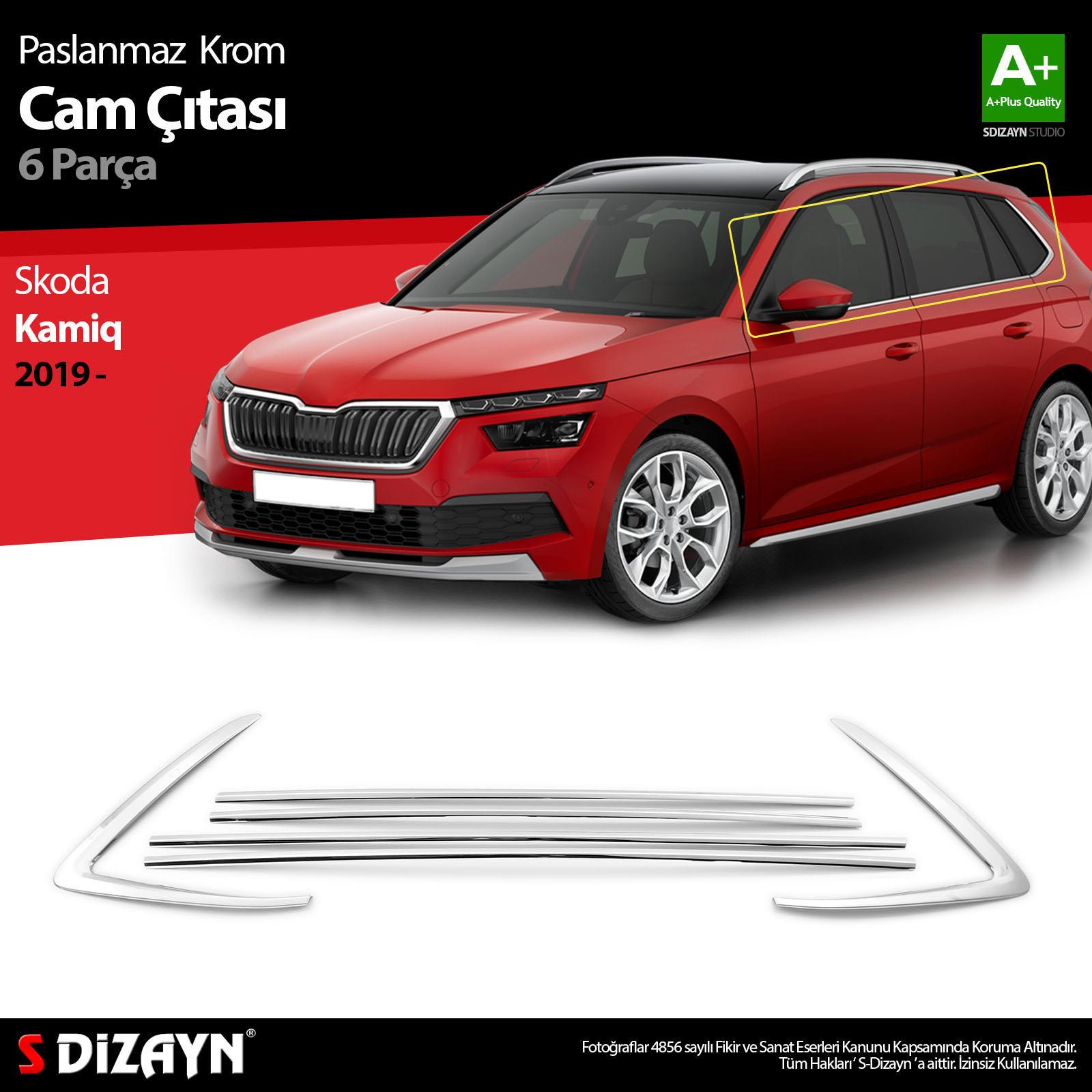 S-Dizayn Skoda Kamiq Krom Cam Çıtası 6 Prç 2019 Üzeri