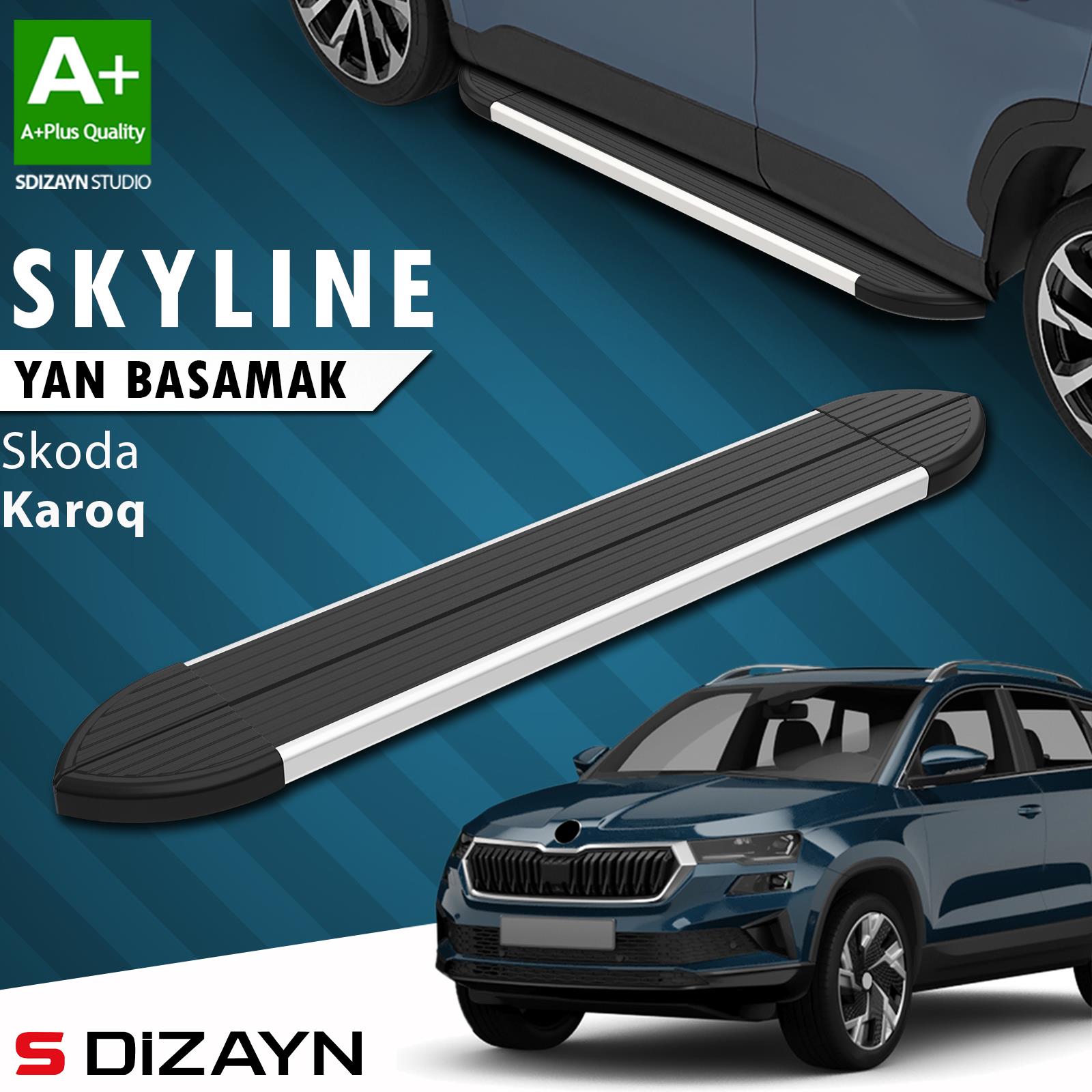 Skoda Karoq Skyline Aluminyum Yan Basamak 173 Cm 2018 Üzeri A+ Kalite
