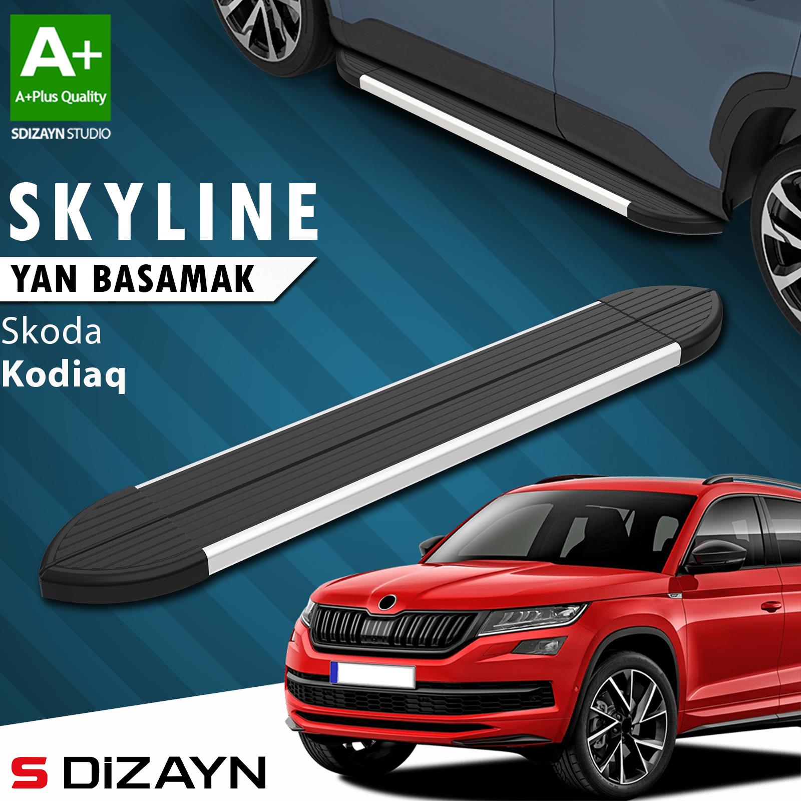Skoda Kodiaq Skyline Aluminyum Yan Basamak 193 Cm 2017-2023 A+ Kalite