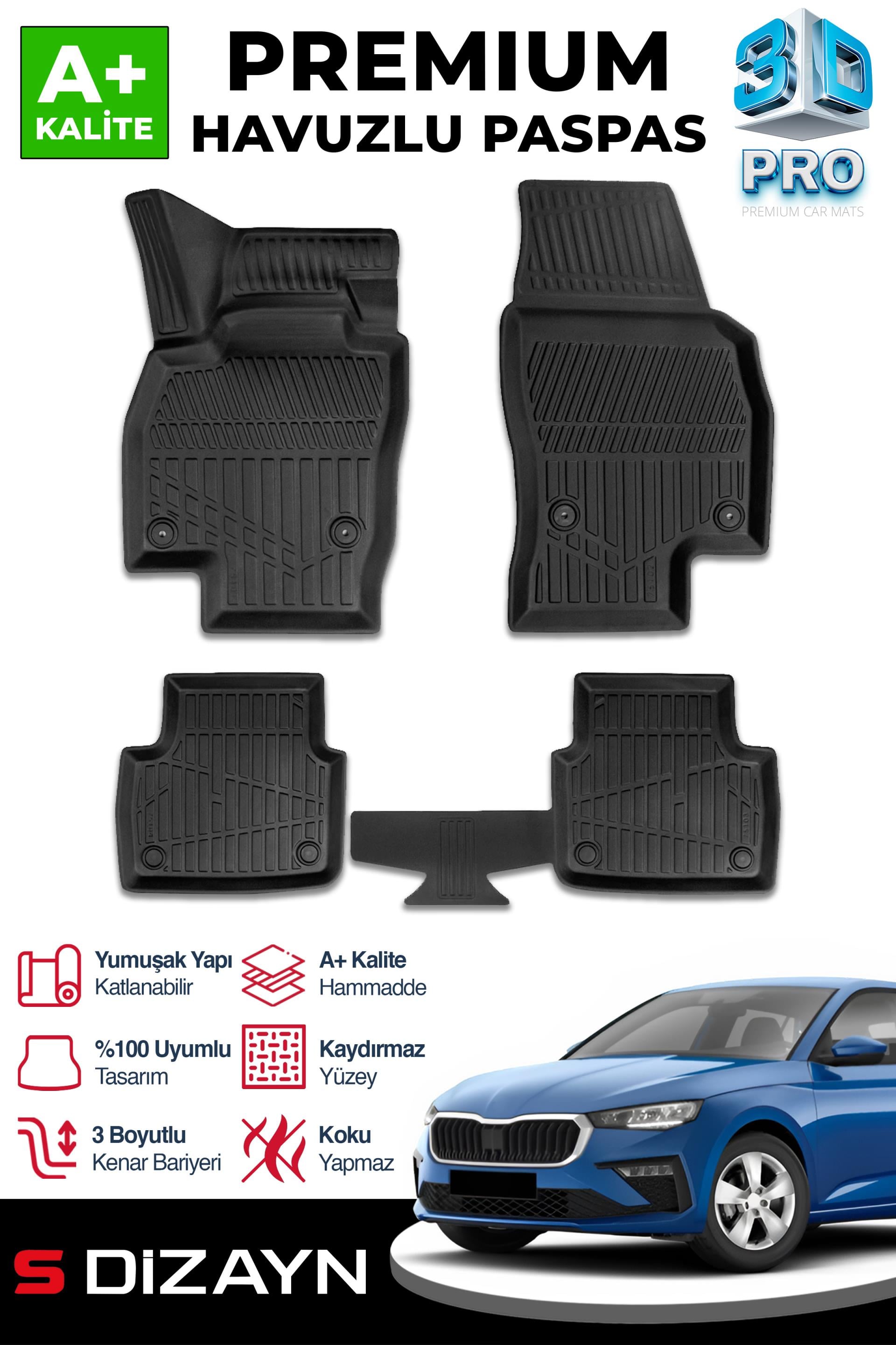 S-Dizayn Skoda Scala 3D Pro Havuzlu Paspas 2019 Üzeri A+ Kalite