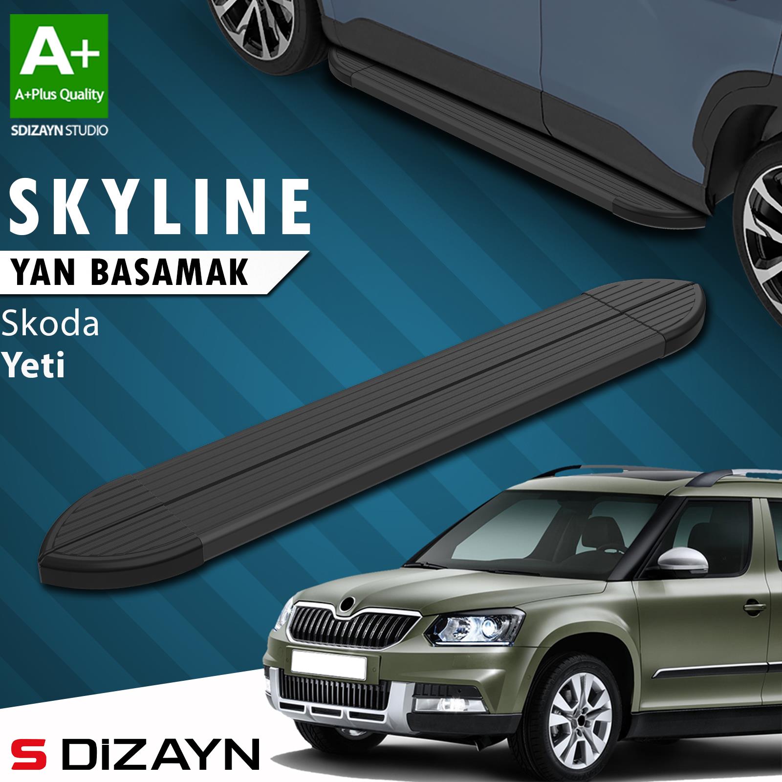 Skoda Yeti Skyline Siyah Yan Basamak 173 Cm 2009-2017 A+ Kalite