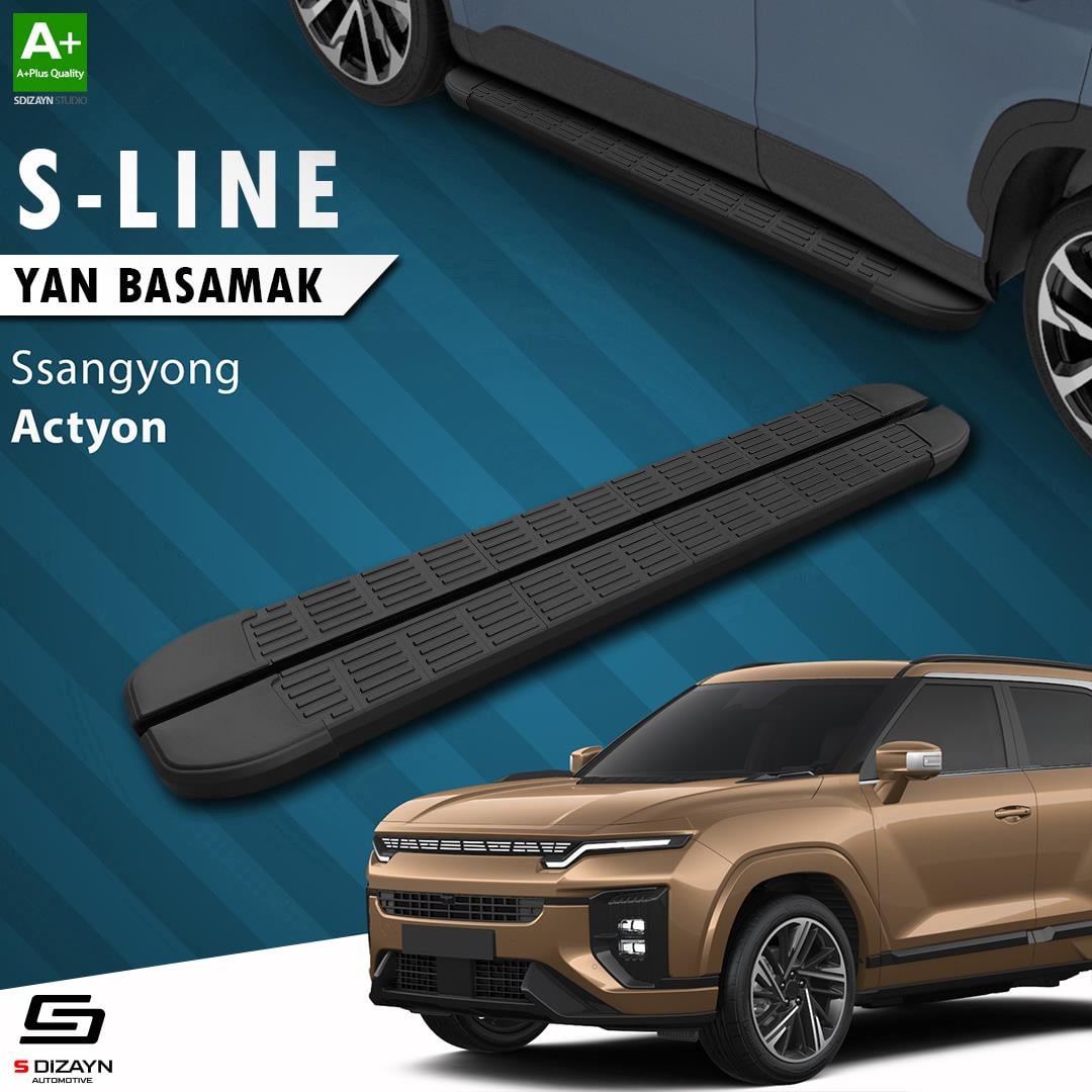 Ssangyong Actyon S-Line Siyah Yan Basamak 183 Cm 2024 Üzeri A+ Kalite
