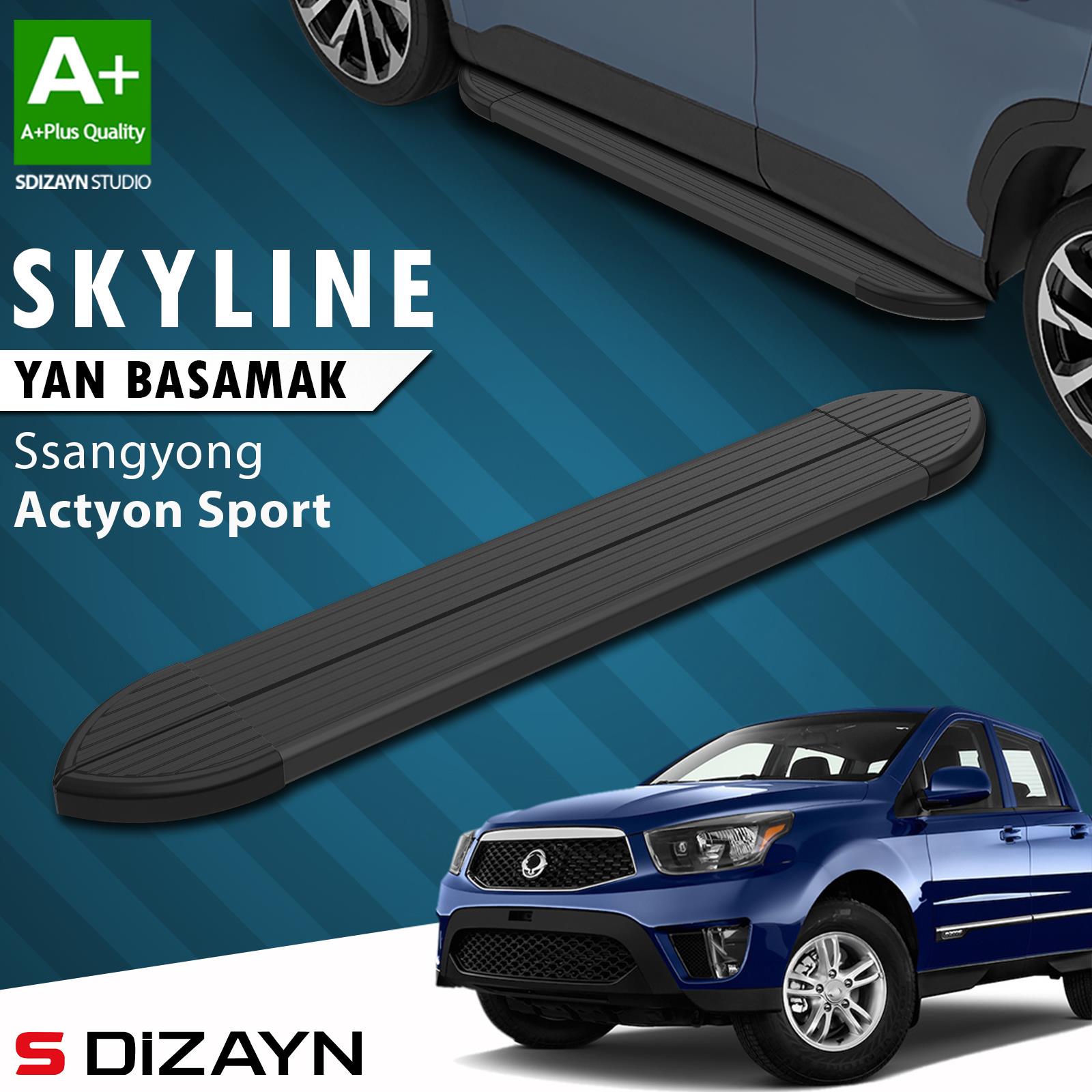 Ssangyong Actyon Sports Skyline Siyah Yan Basamak 203 Cm 2007-2018 A+ Kalite