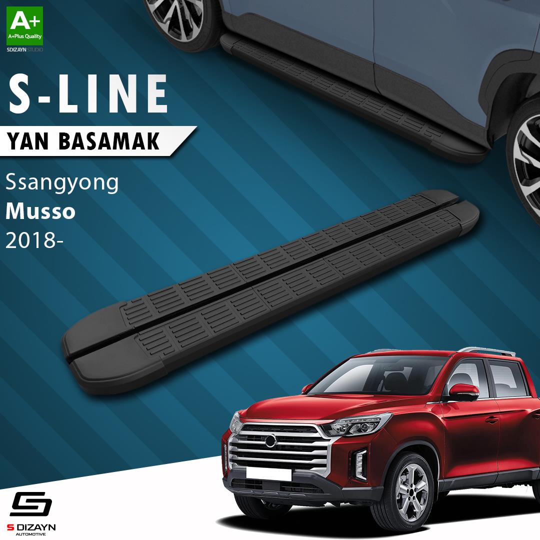 Ssangyong Musso S-Line Siyah Yan Basamak 203 Cm 2018 Üzeri A+ Kalite