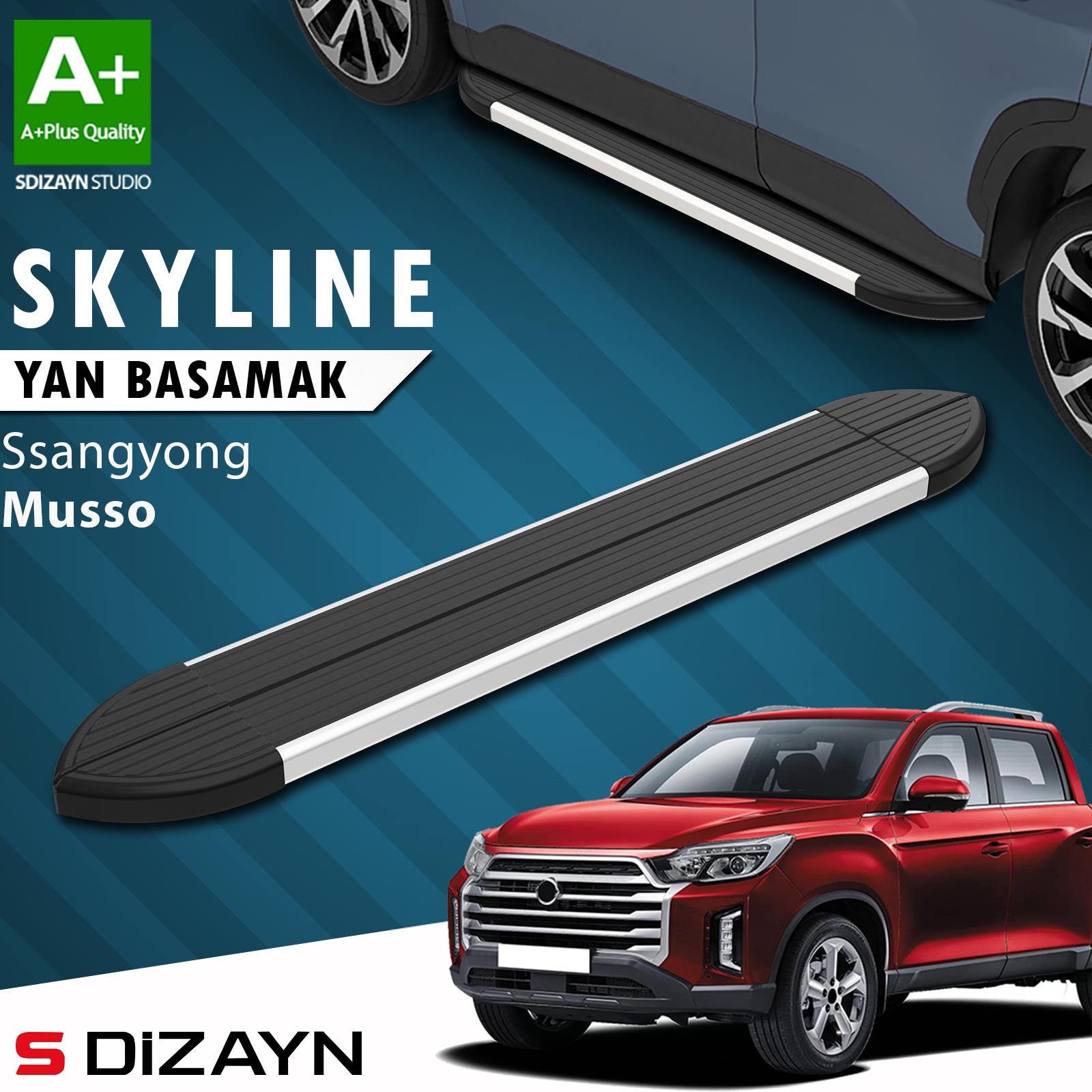 Ssangyong Musso Skyline Aluminyum Yan Basamak 203 Cm 2018 Üzeri A+ Kalite