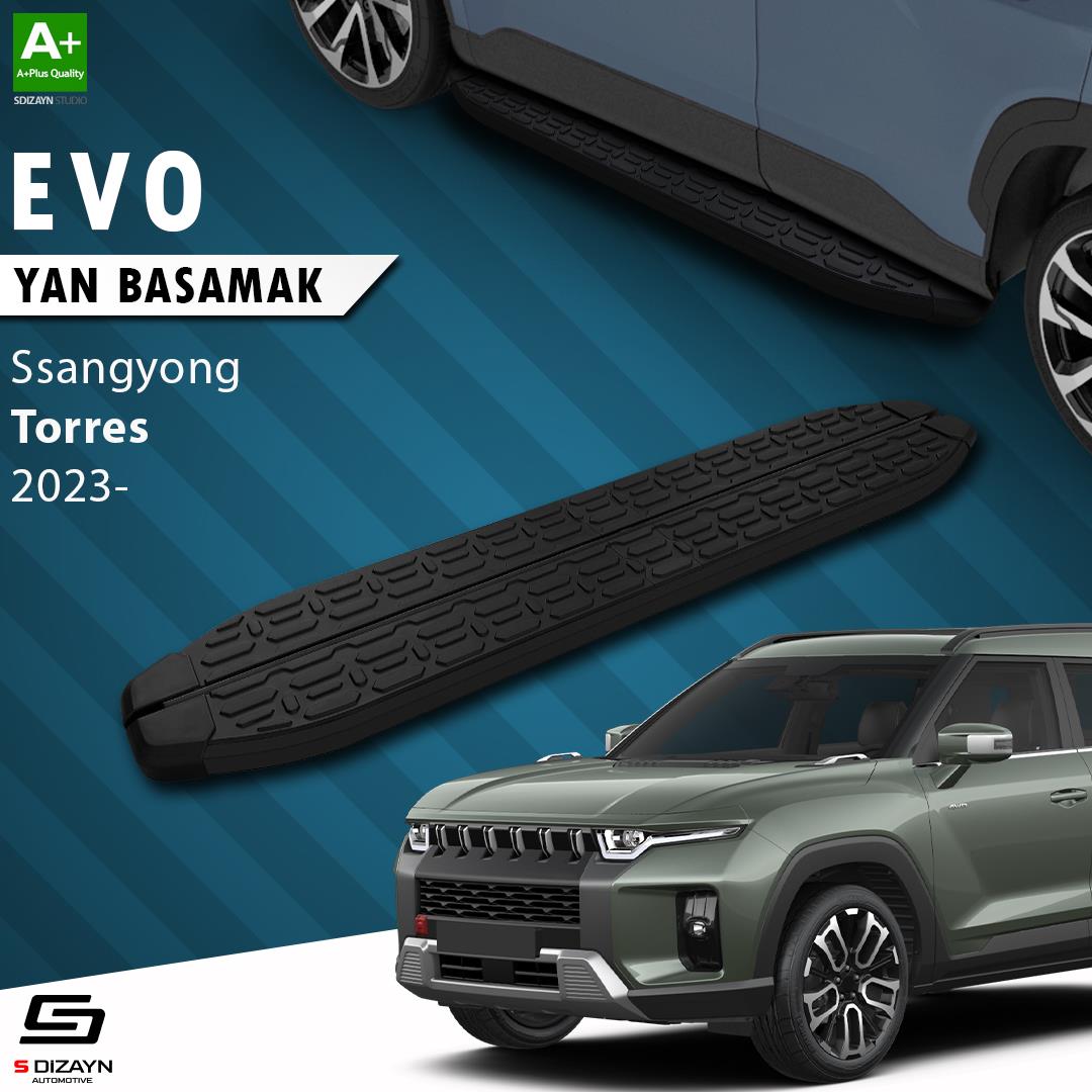 Ssangyong Torres Evo Siyah Yan Basamak 183 Cm 2023 Üzeri A+ Kalite