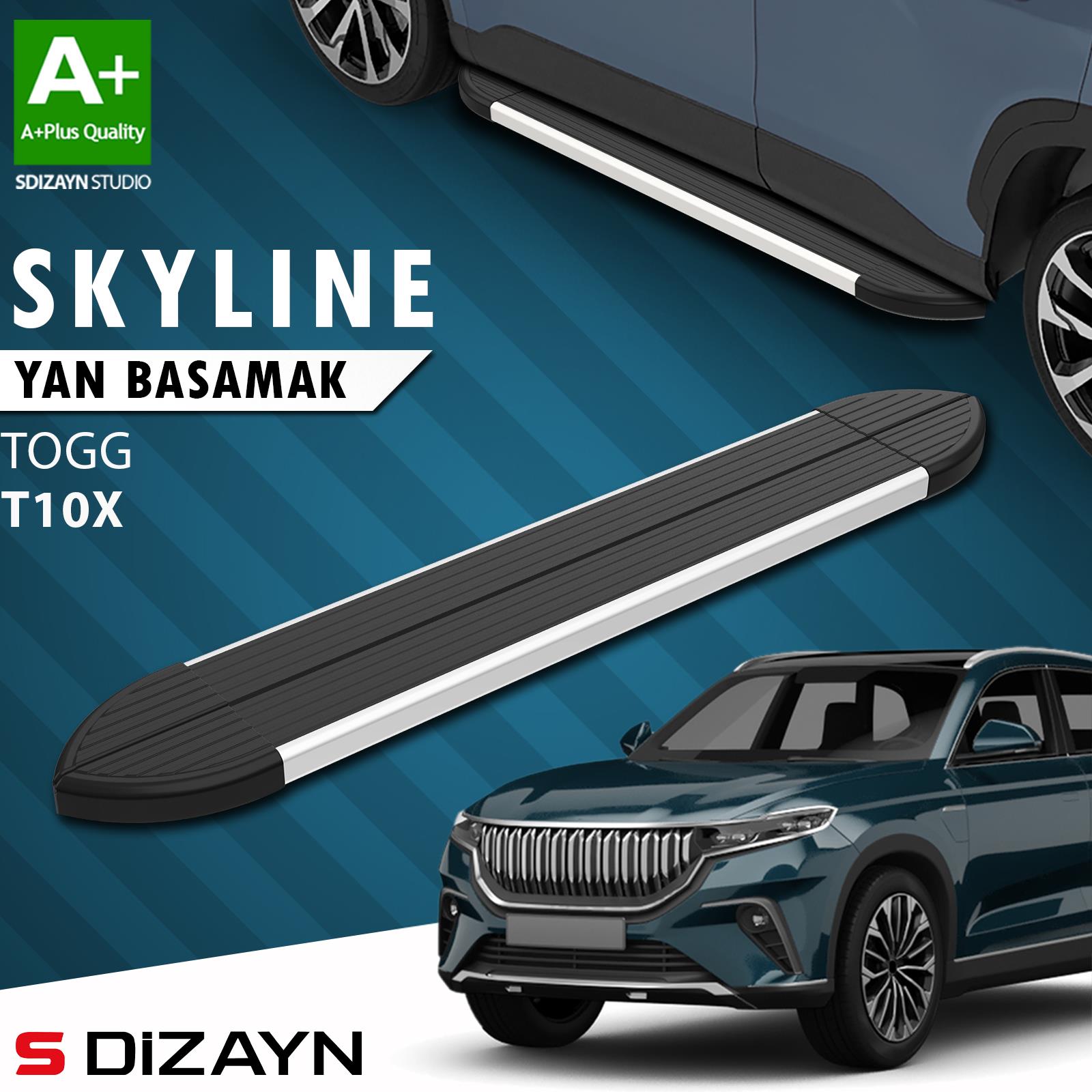 TOGG T10X Skyline Aluminyum Yan Basamak 203 Cm 2023 Üzeri A+ Kalite