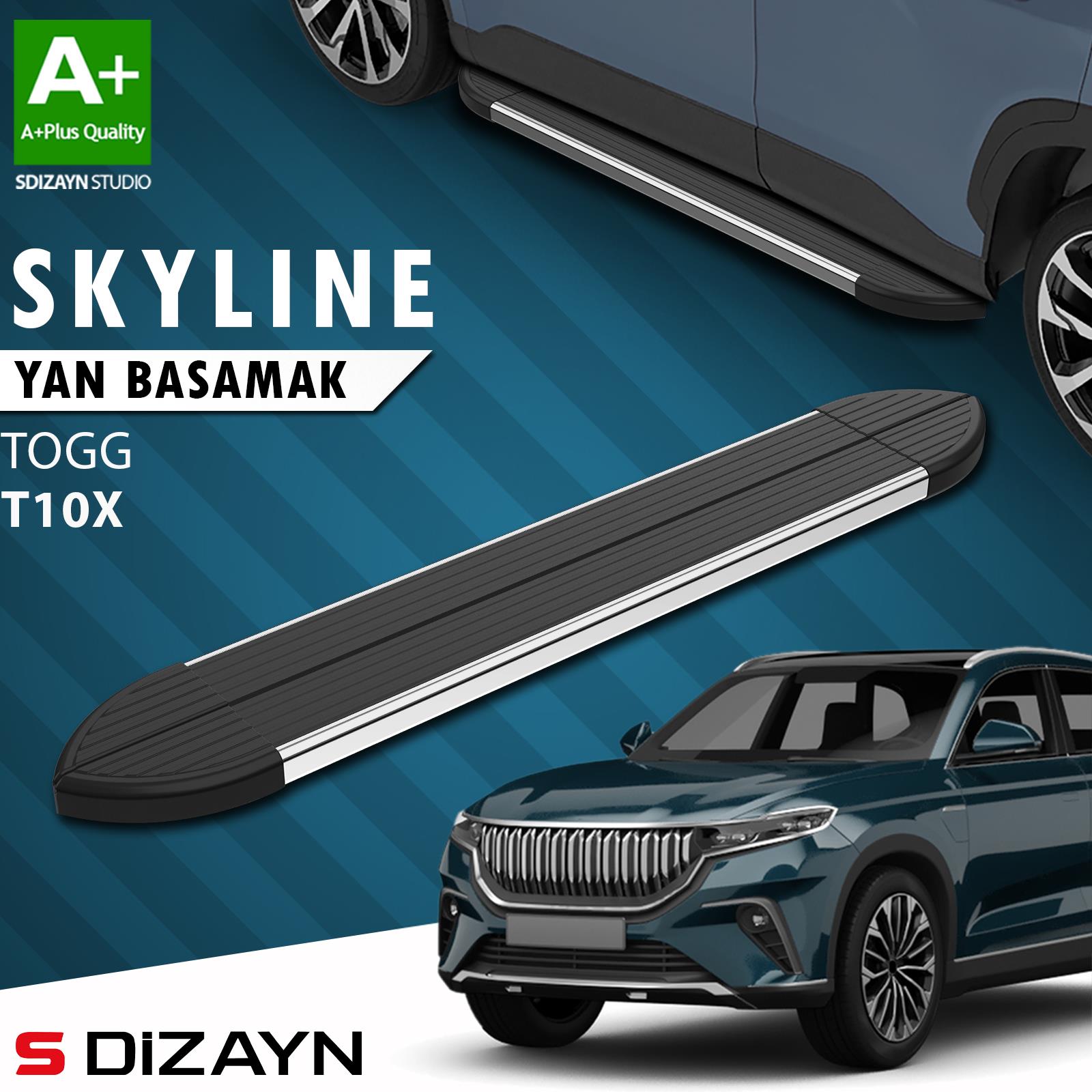 TOGG T10X Skyline Krom Yan Basamak 203 Cm 2023 Üzeri A+ Kalite