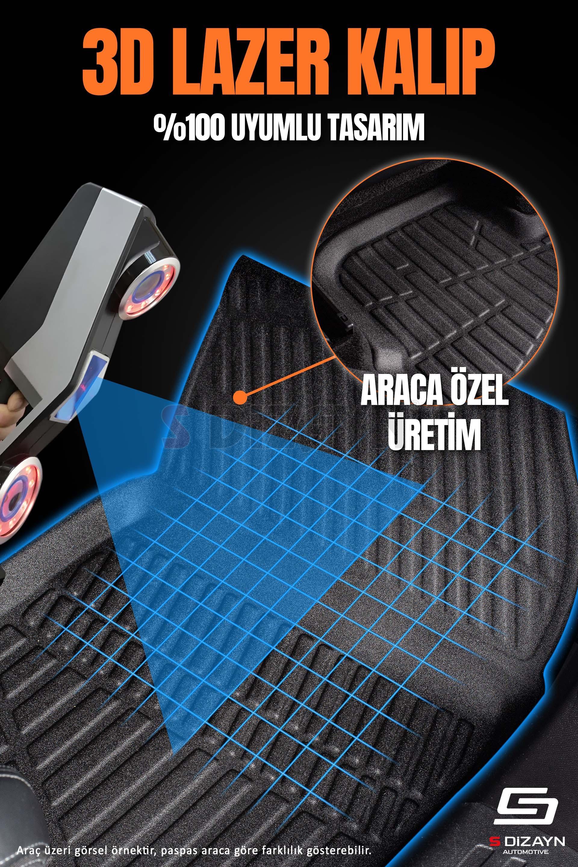 S-Dizayn Togg T10X 3D Pro Havuzlu Paspas ve Bagaj Havuzu Seti (2li SET) 2023 Üzeri A+ Kalite