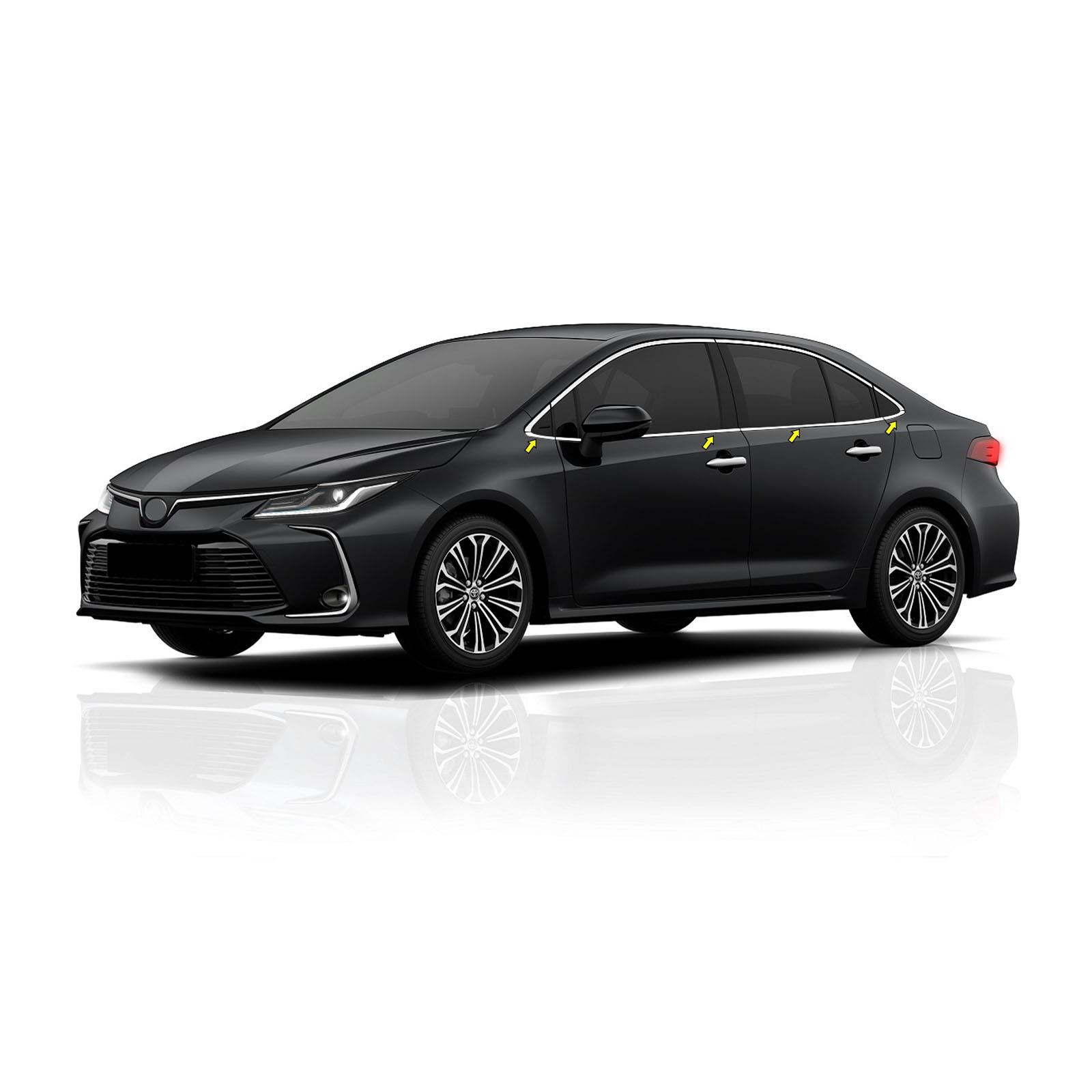S-Dizayn Toyota Corolla Krom Cam Çıtası 8 Prç. 2019 Üzeri