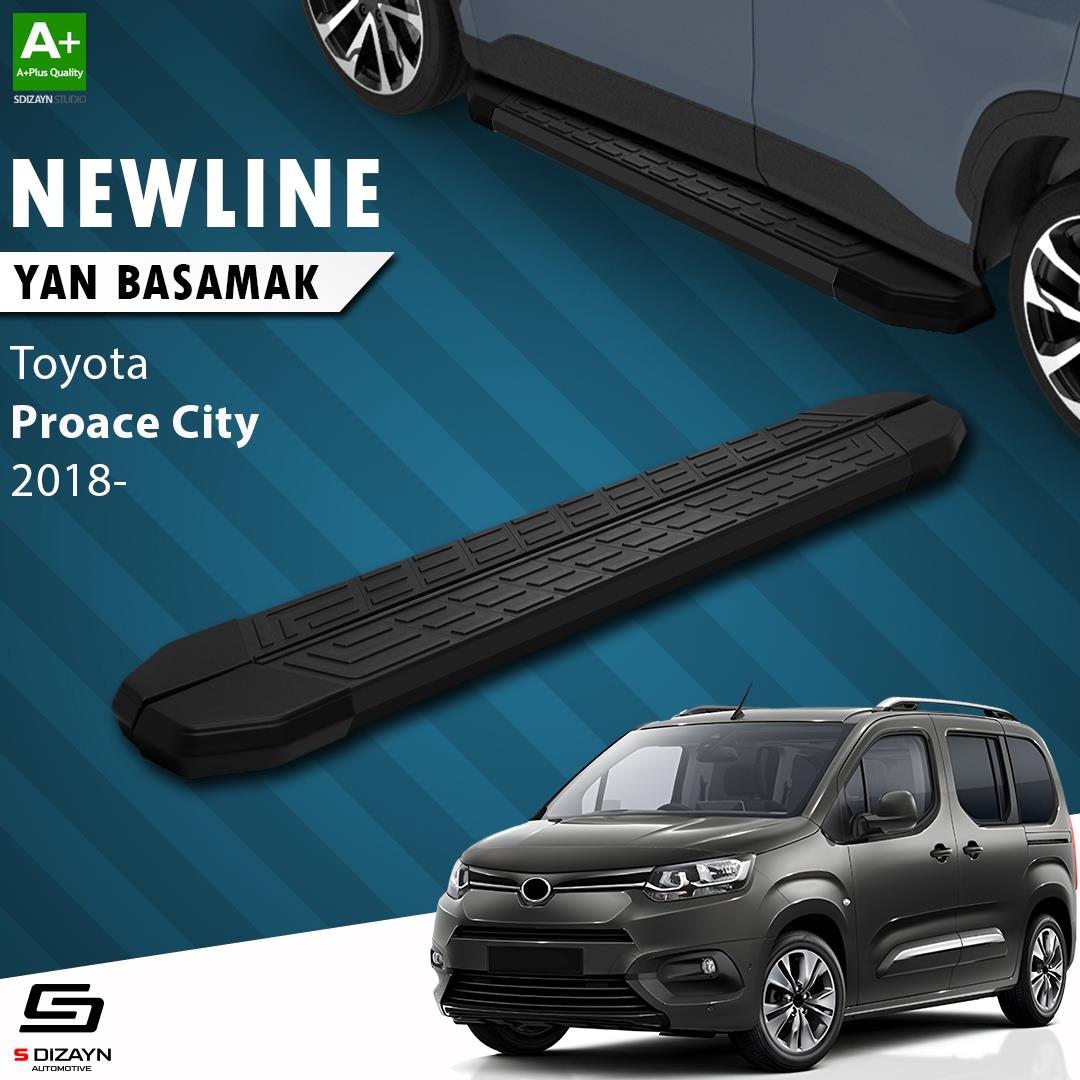 Toyota Proace City Kısa Şase NewLine Siyah Yan Basamak 203 Cm 2018 Üzeri A+ Kalite