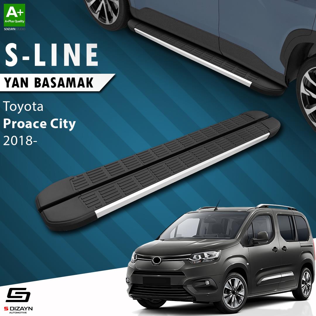 Toyota Proace City Uzun Şase S-Line Aluminyum Yan Basamak 213 Cm 2018 Üzeri A+ Kalite