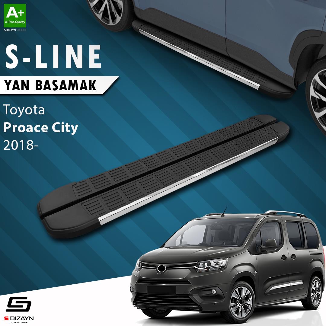 Toyota Proace City Uzun Şase S-Line Krom Yan Basamak 213 Cm 2018 Üzeri A+ Kalite