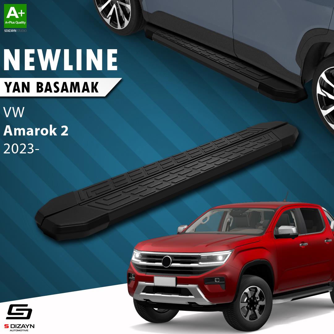 VW Amarok 2 NewLine Siyah Yan Basamak 203 Cm 2023 Üzeri A+ Kalite
