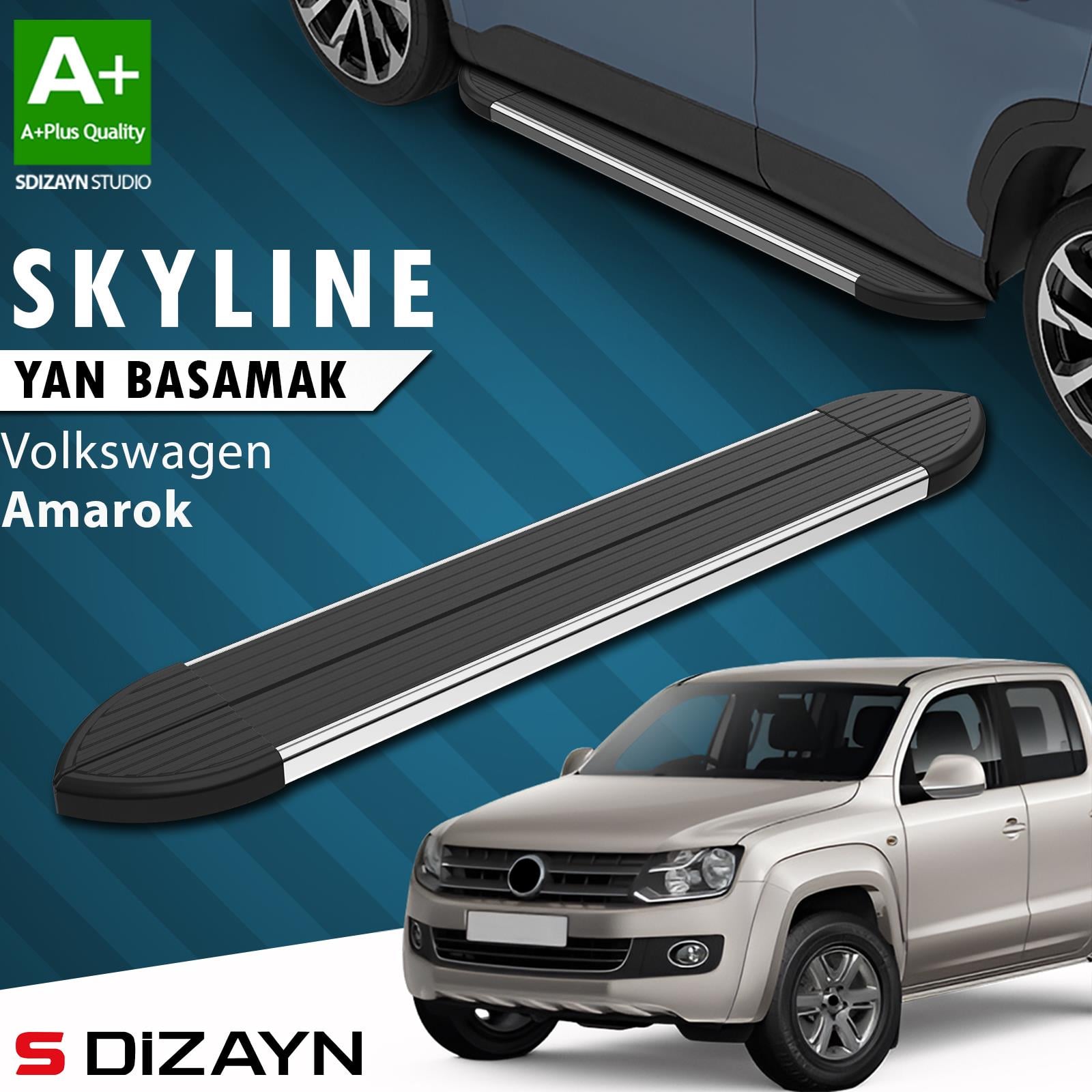 VW Amarok Skyline Krom Yan Basamak 203 Cm 2010-2023 A+ Kalite