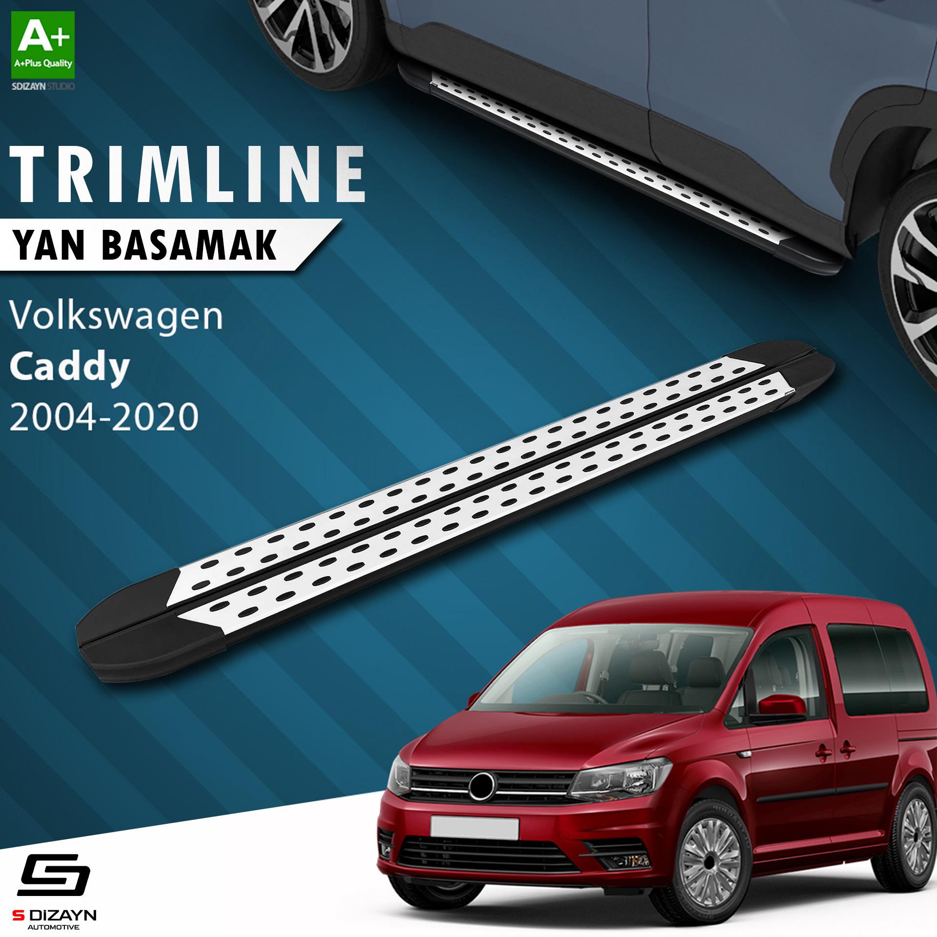 S-Dizayn VW Caddy 3 Uzun Şase TrimLine Gri Yan Basamak 225 Cm 2004-2020 A+ Kalite