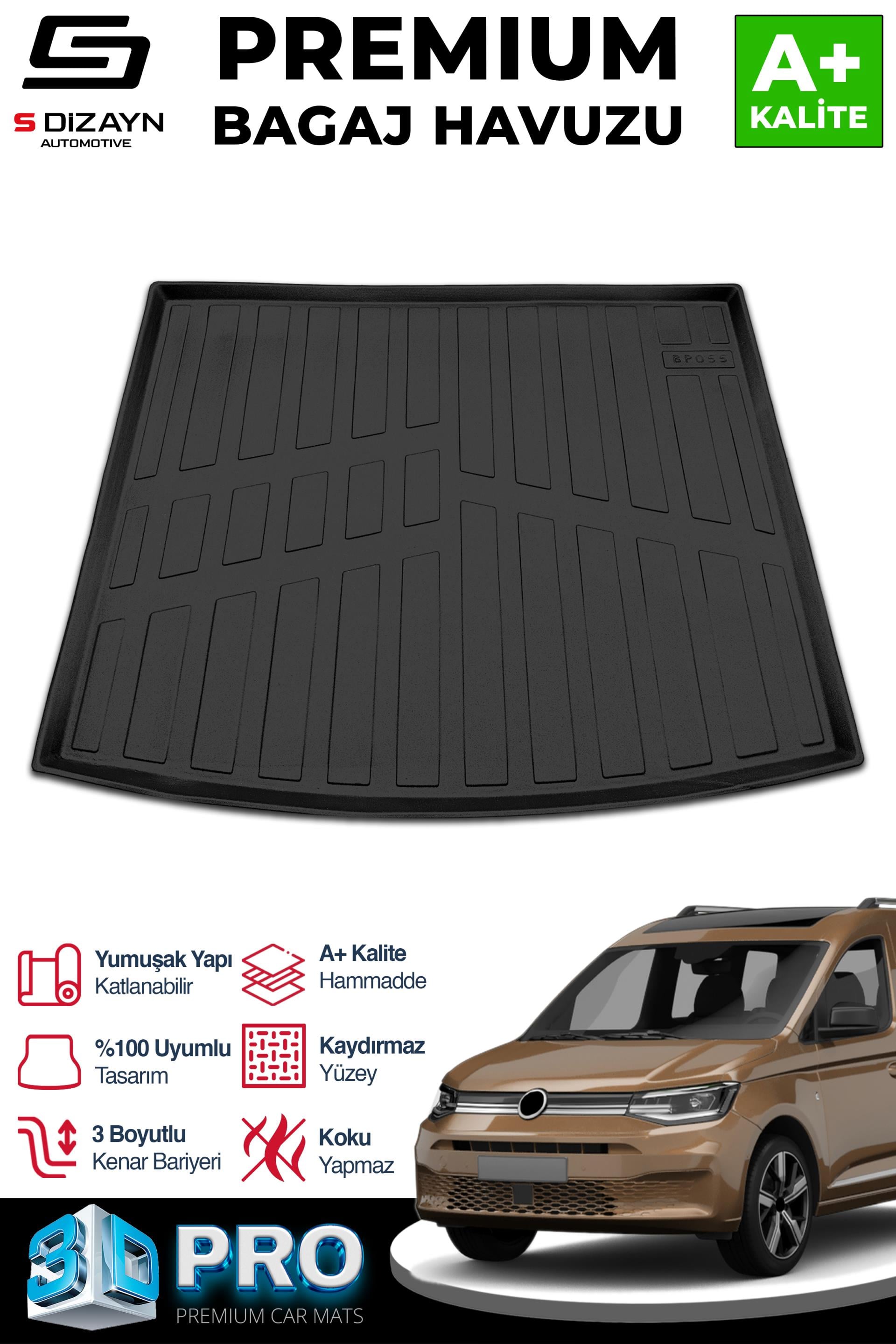 S-Dizayn VW Caddy 3D Pro Bagaj Havuzu 2020 Üzeri A+ Kalite