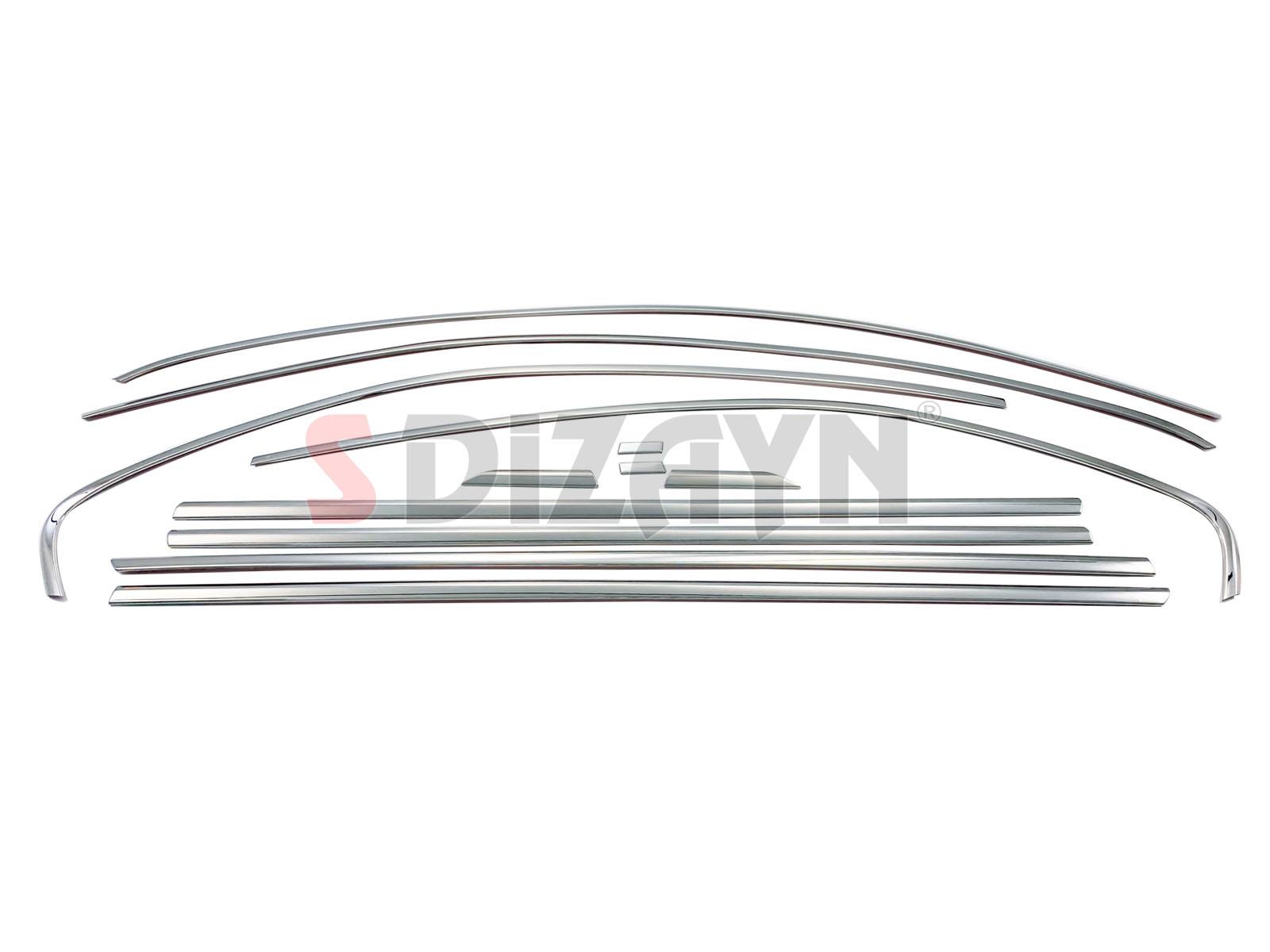 S-Dizayn VW Jetta Krom Cam Çerçeve Seti 12 Prç. 2011-2019 A+ Kalite