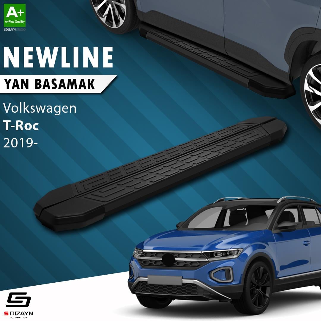 VW T-Roc NewLine Siyah Yan Basamak 173 Cm 2019 Üzeri A+ Kalite
