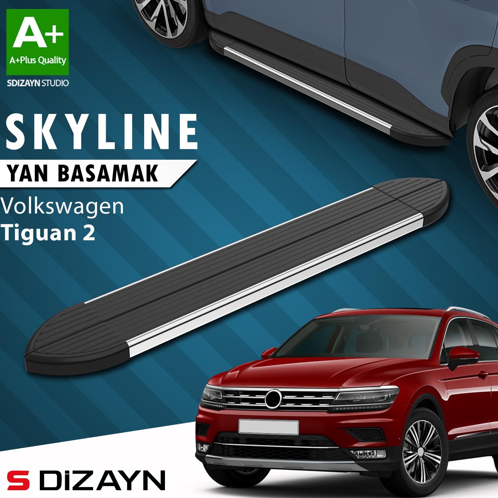 VW Tiguan 2 Skyline Krom Yan Basamak 173 Cm 2016-2024 A+ Kalite