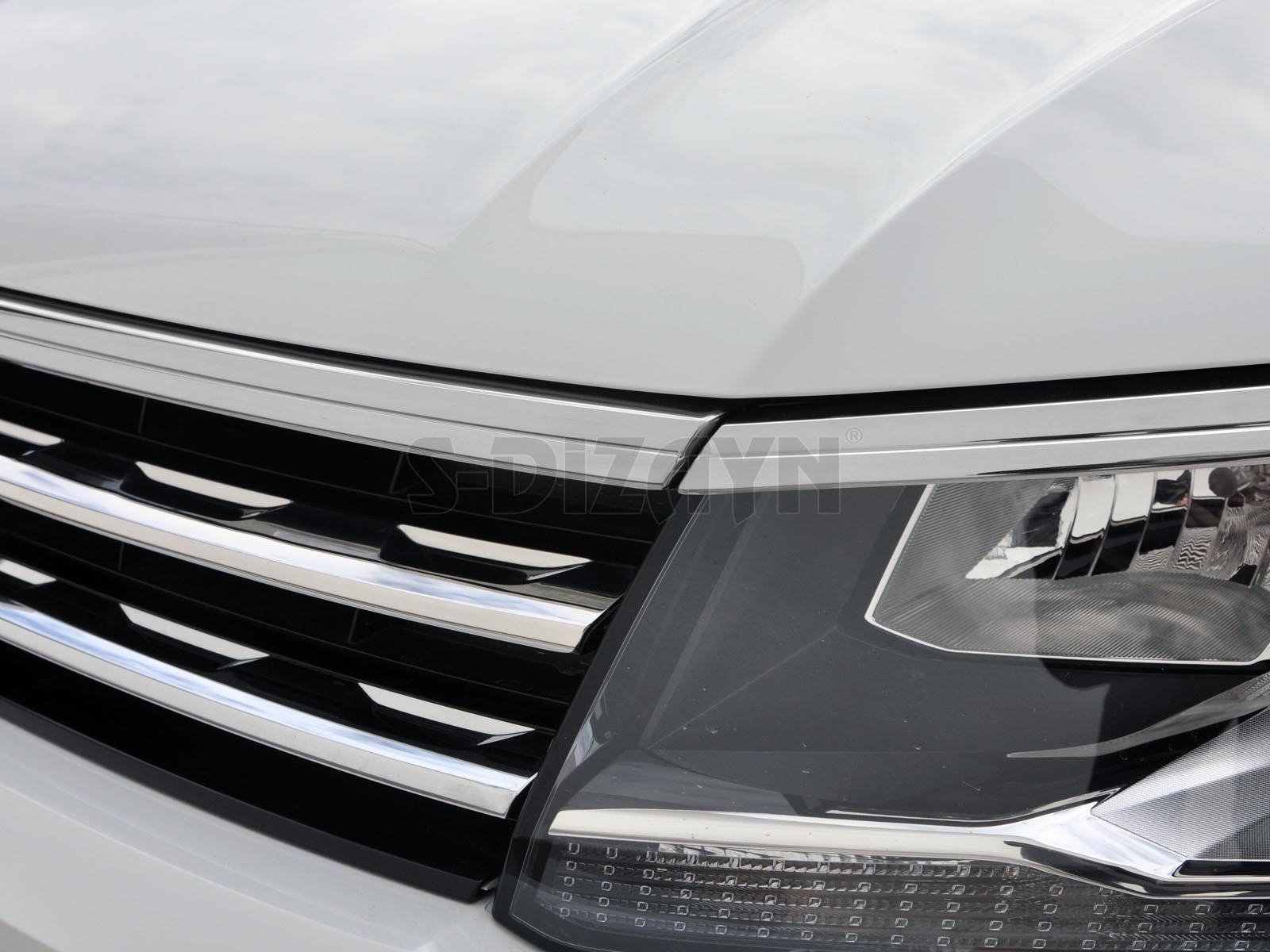 S-Dizayn VW Tiguan Krom Far Üst Çıtası 3 Prç. 2016-2020