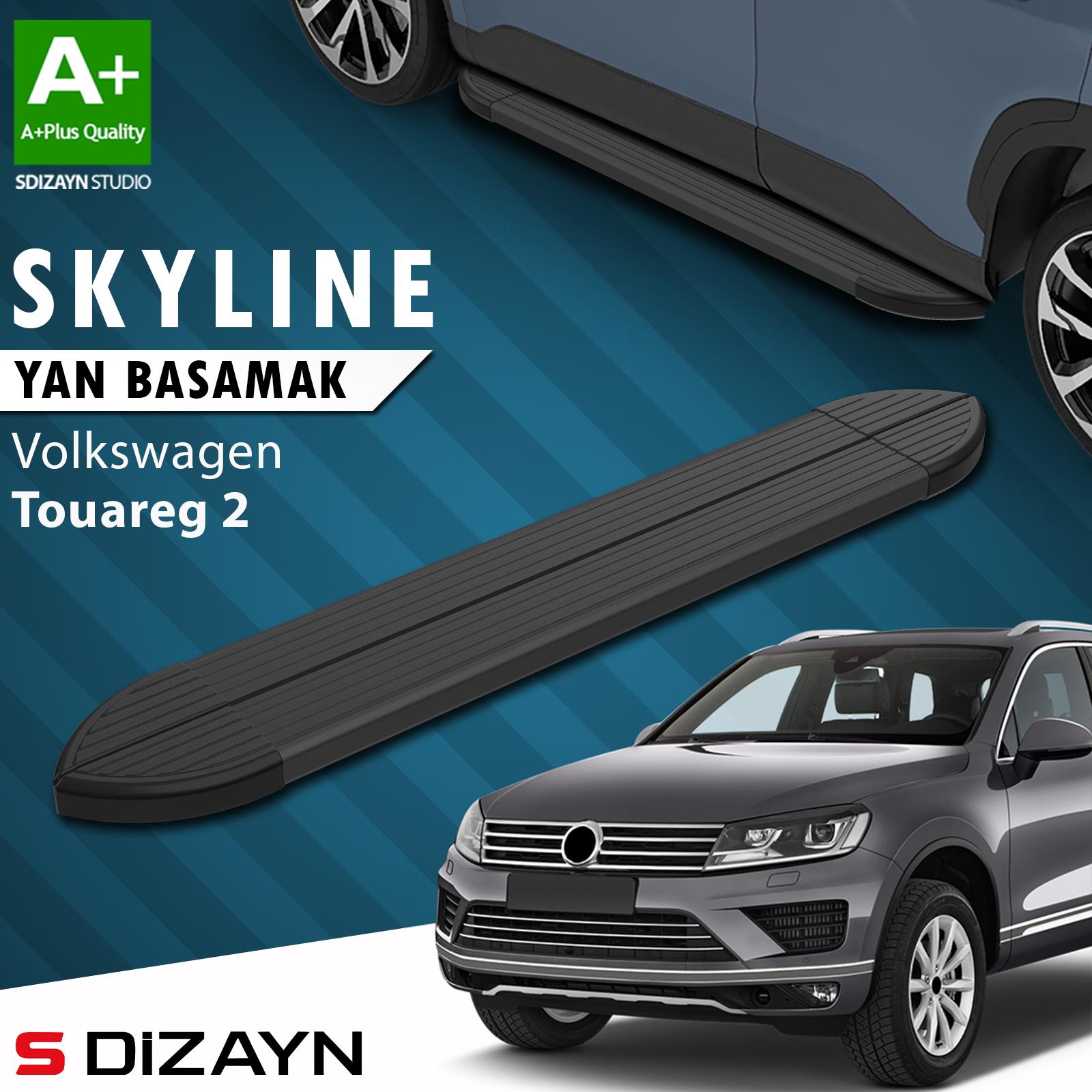 VW Touareg 2 Skyline Siyah Yan Basamak 193 Cm 2010-2018 A+ Kalite