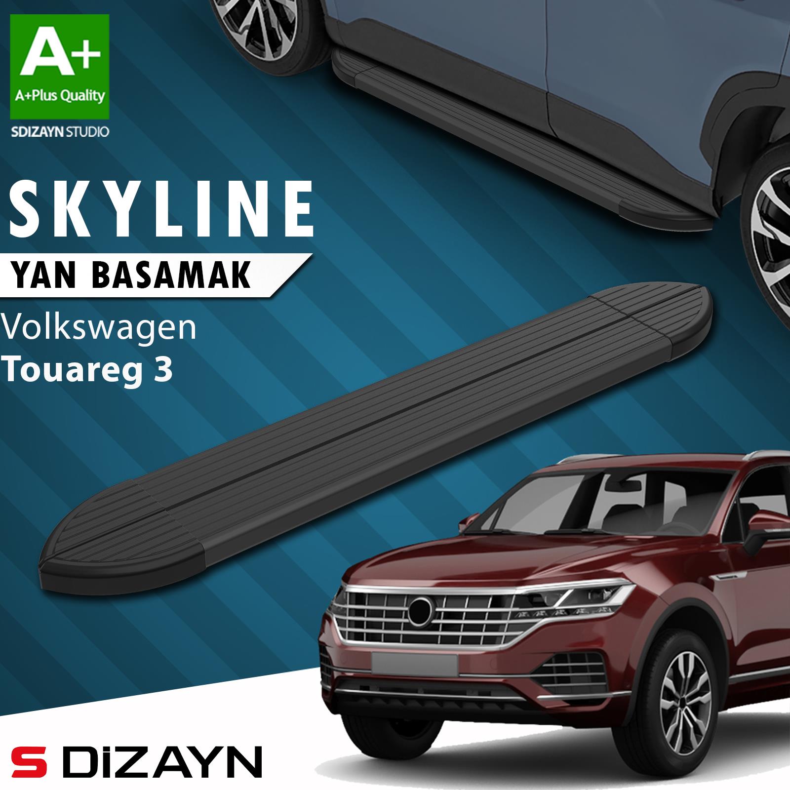 VW Touareg 3 Skyline Siyah Yan Basamak 193 Cm 2018 Üzeri A+ Kalite
