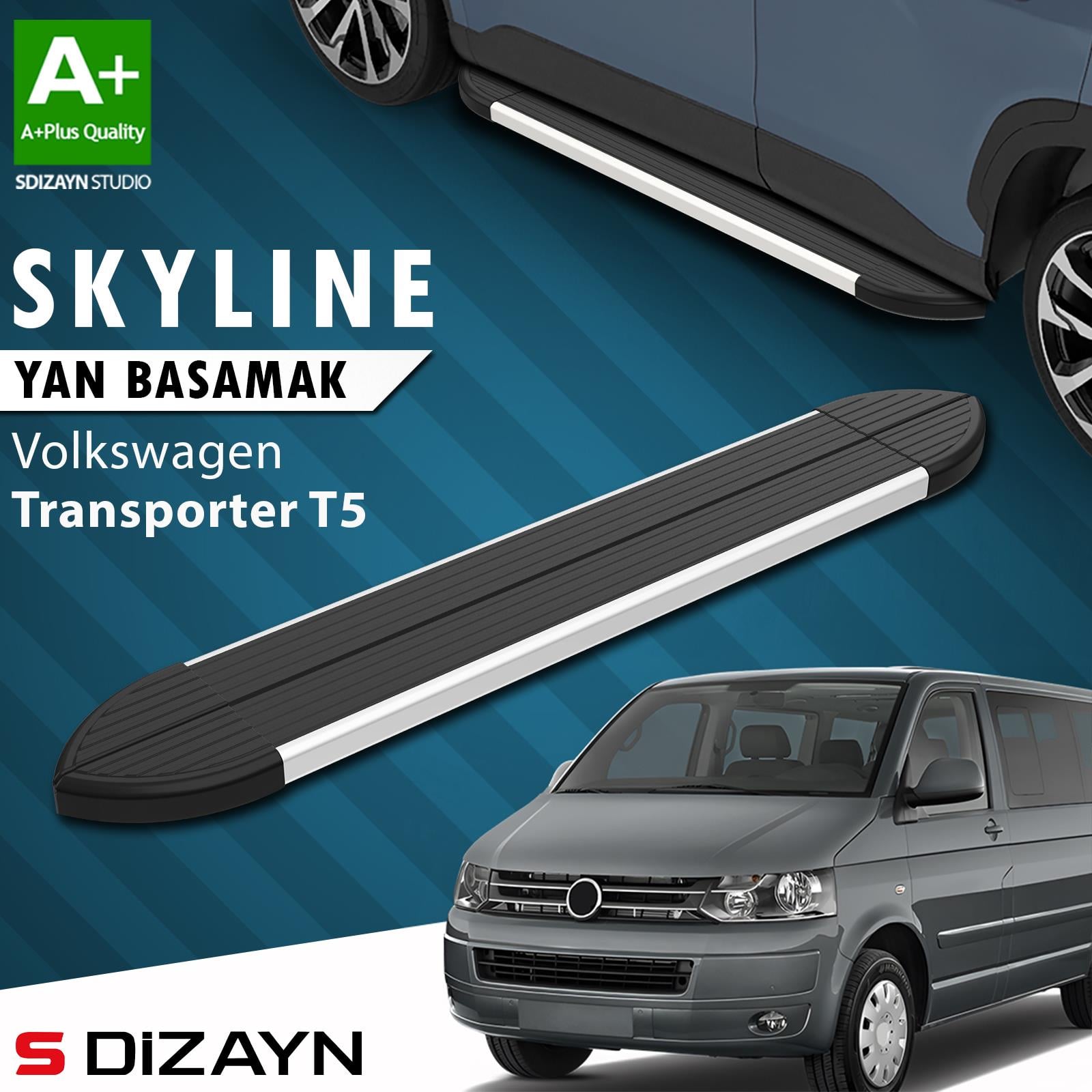 VW Transporter T5 Kısa Şase Skyline Aluminyum Yan Basamak 213 Cm 2003-2015 A+ Kalite